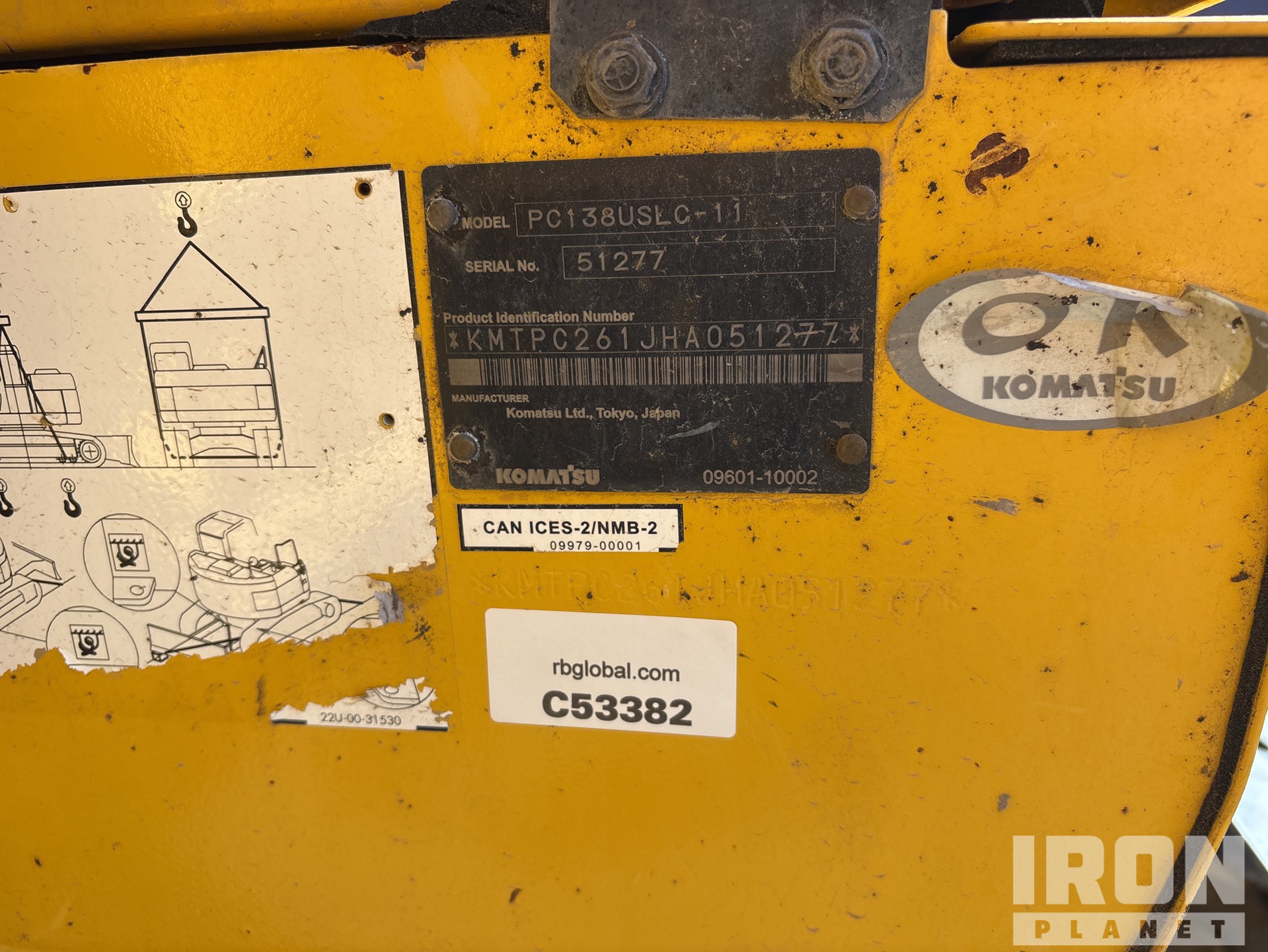 2018 Komatsu PC138USLC-11