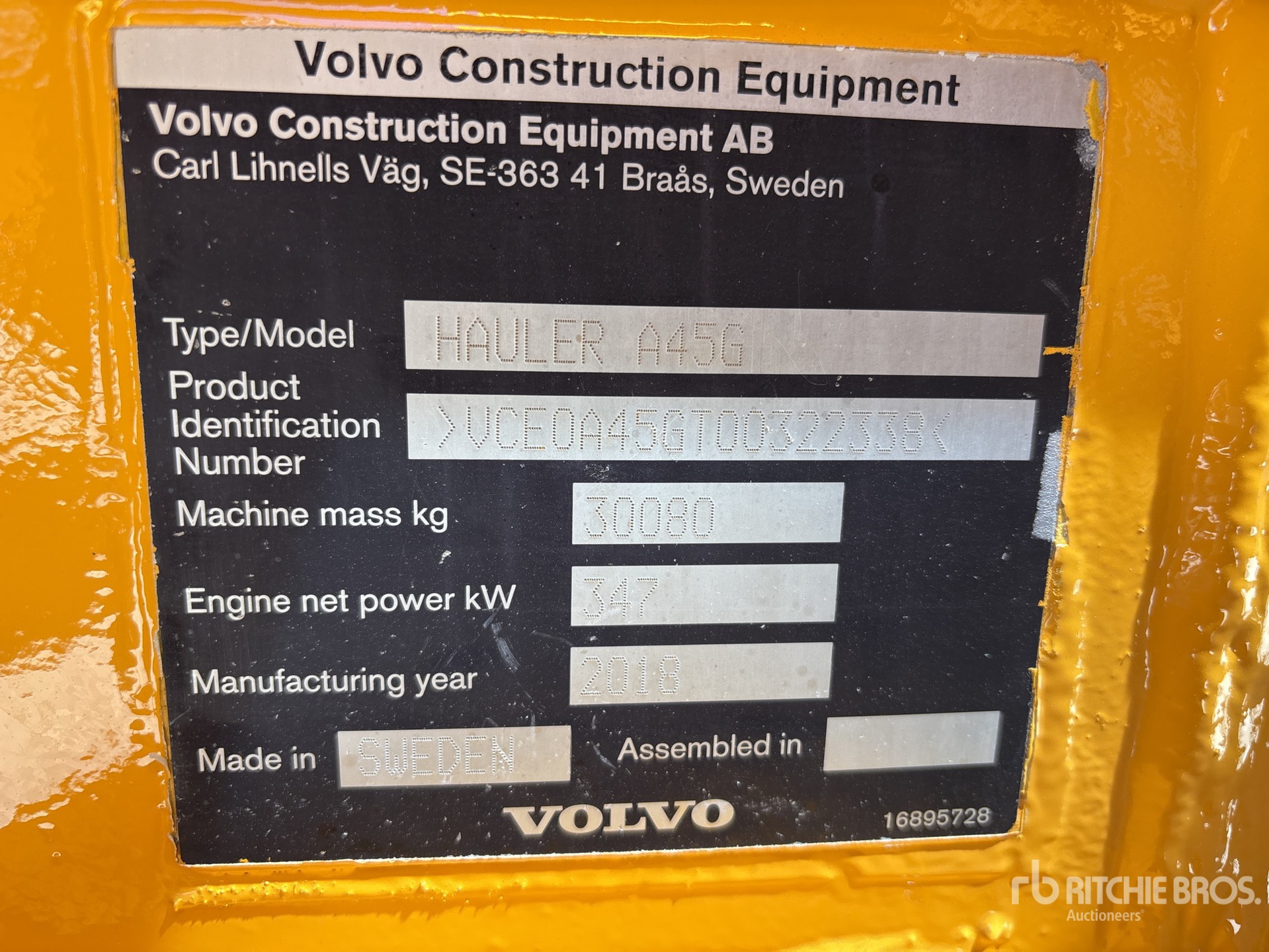 2018 Volvo A45G