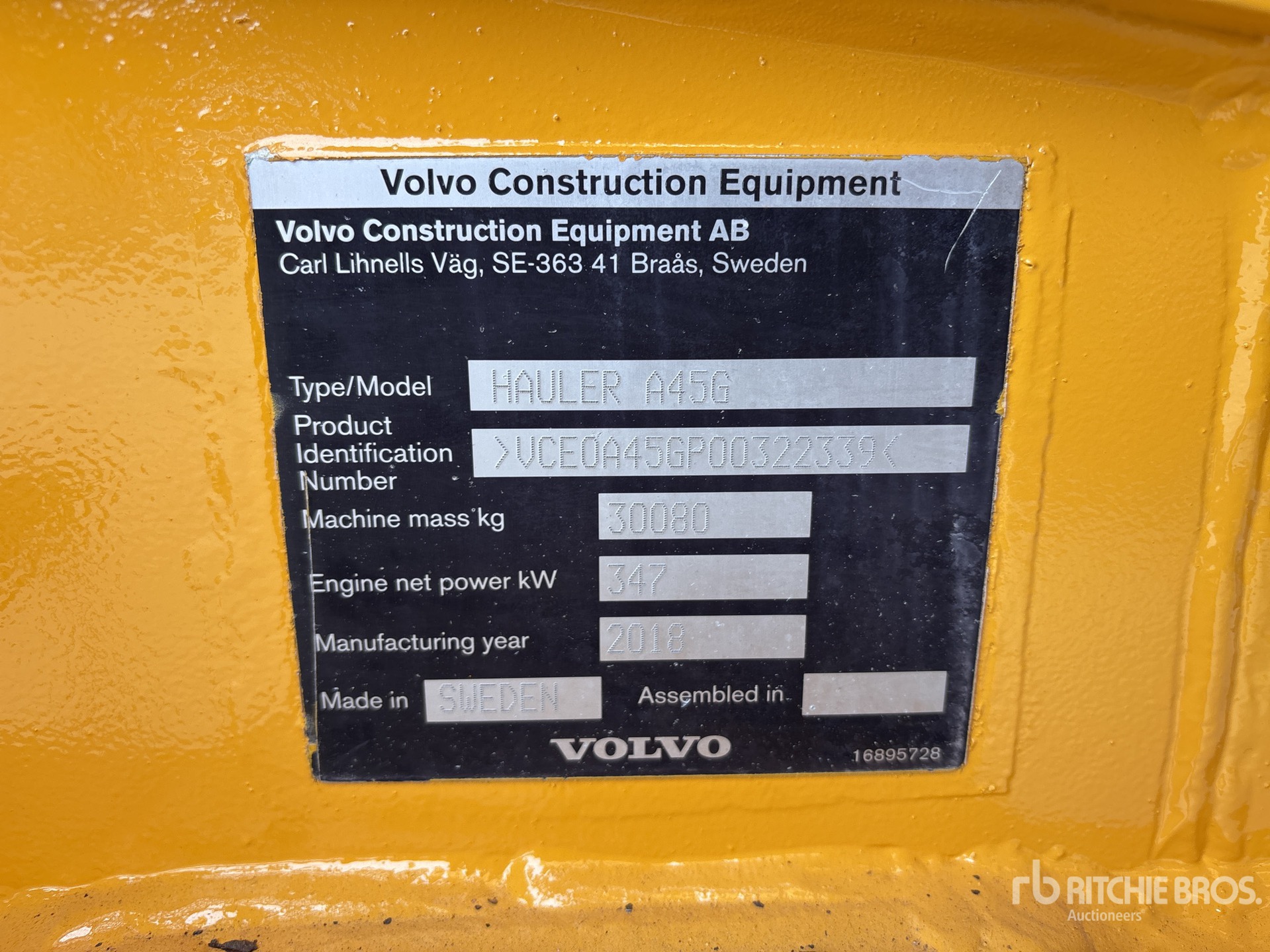 2018 Volvo A45G
