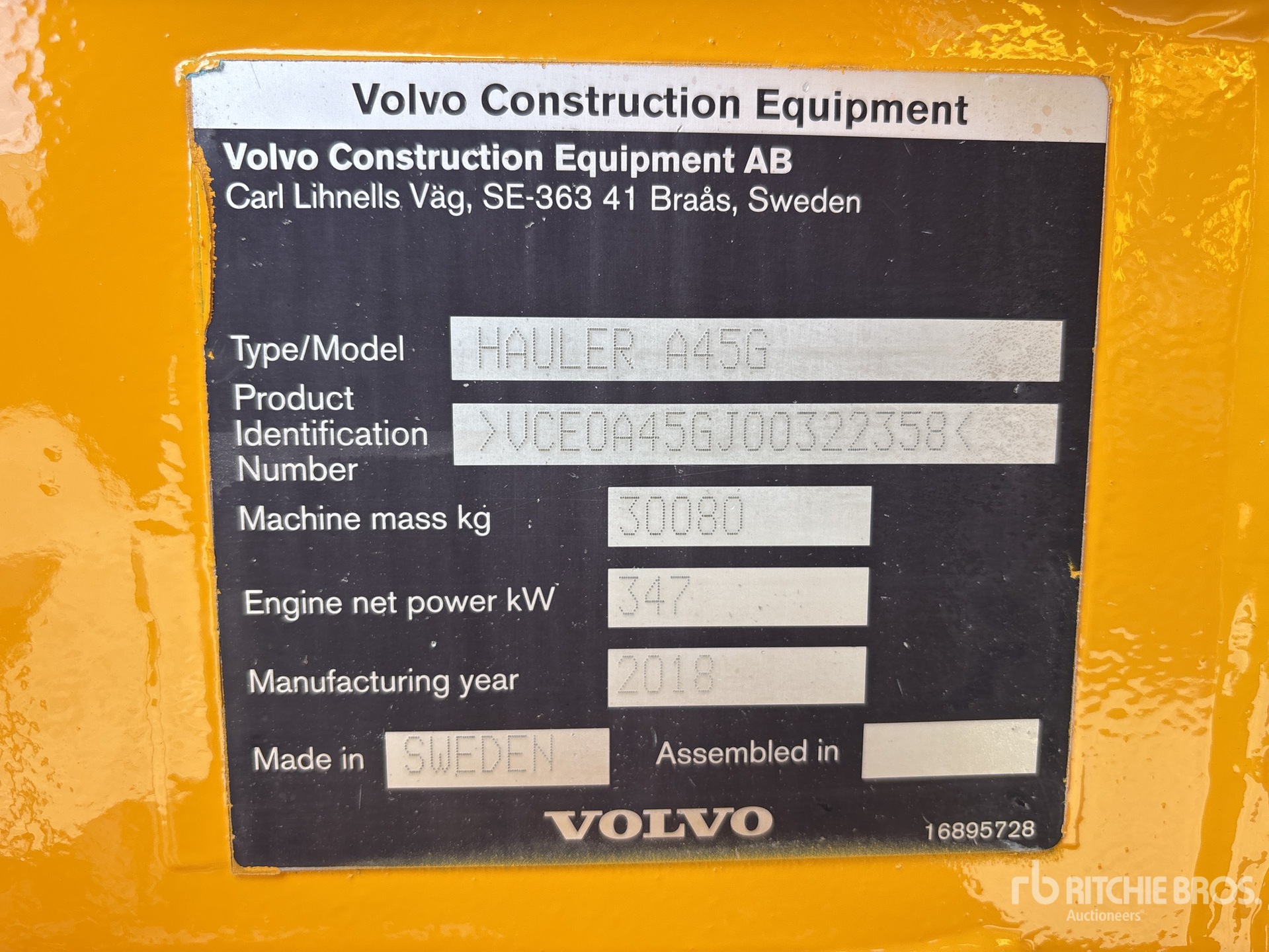2018 Volvo A45G