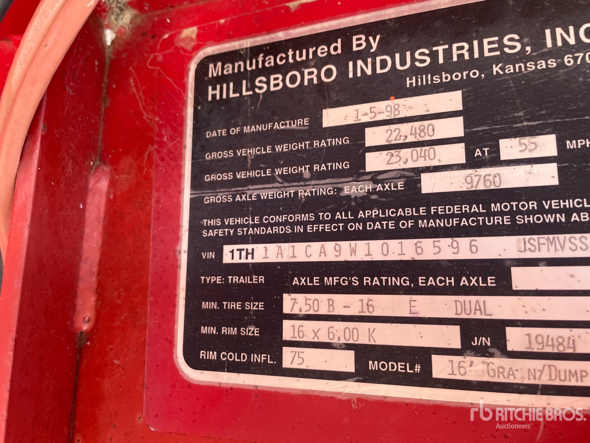 1998 Hillsboro T/A Gooseneck