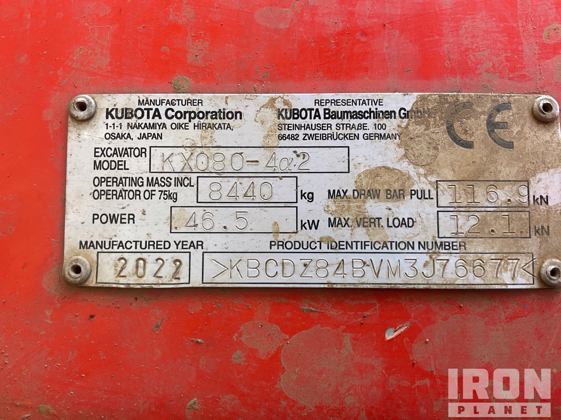 2022 Kubota KX080-4A2