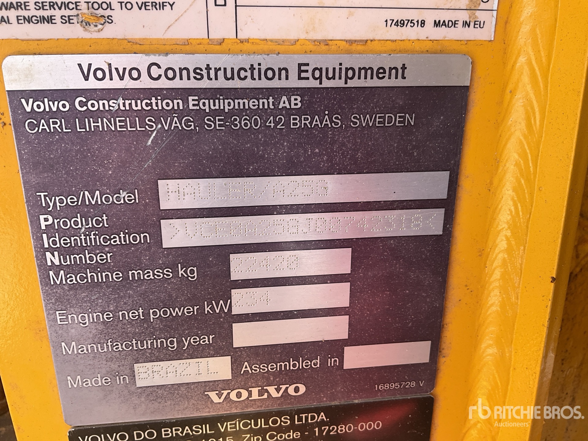 Photo of a 2019 Volvo A25G