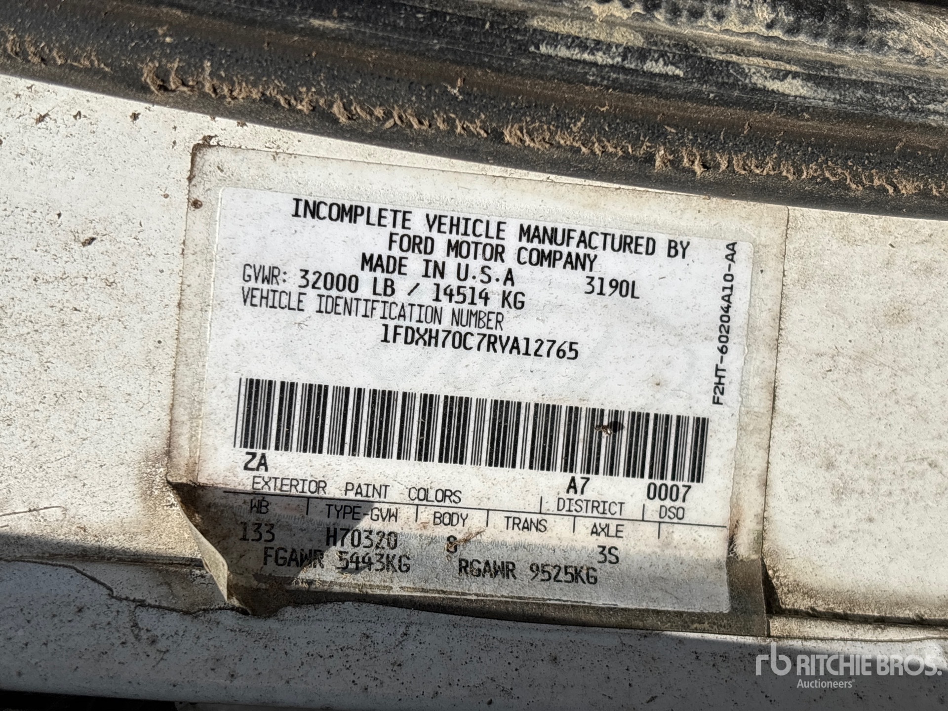 General Appearance with Frame Stamp Serial Number/VIN Photo