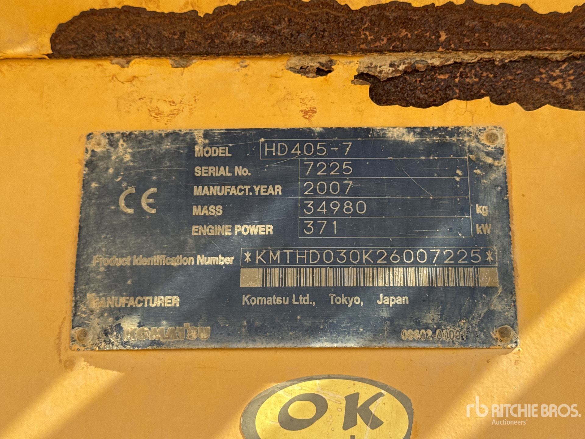 2007 Komatsu HD405-7