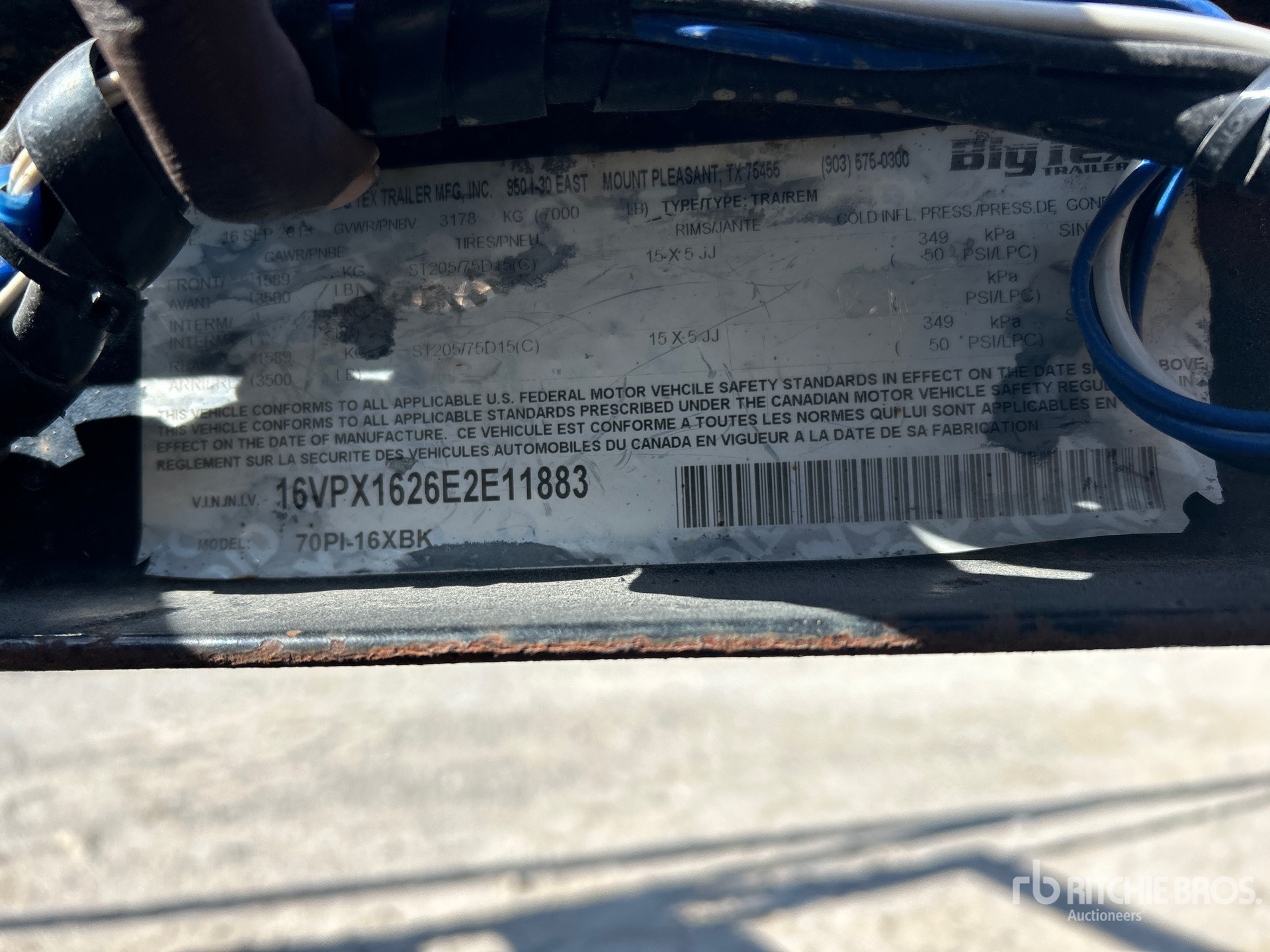 2014 Big Tex 70PI-16XBK