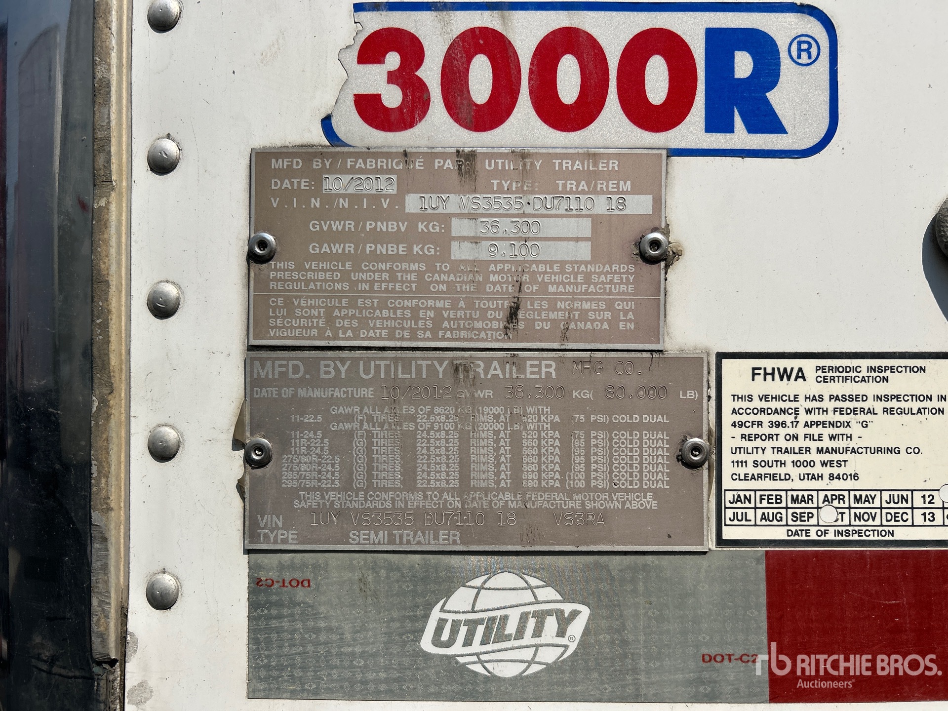 General Appearance with Serial Number / VIN