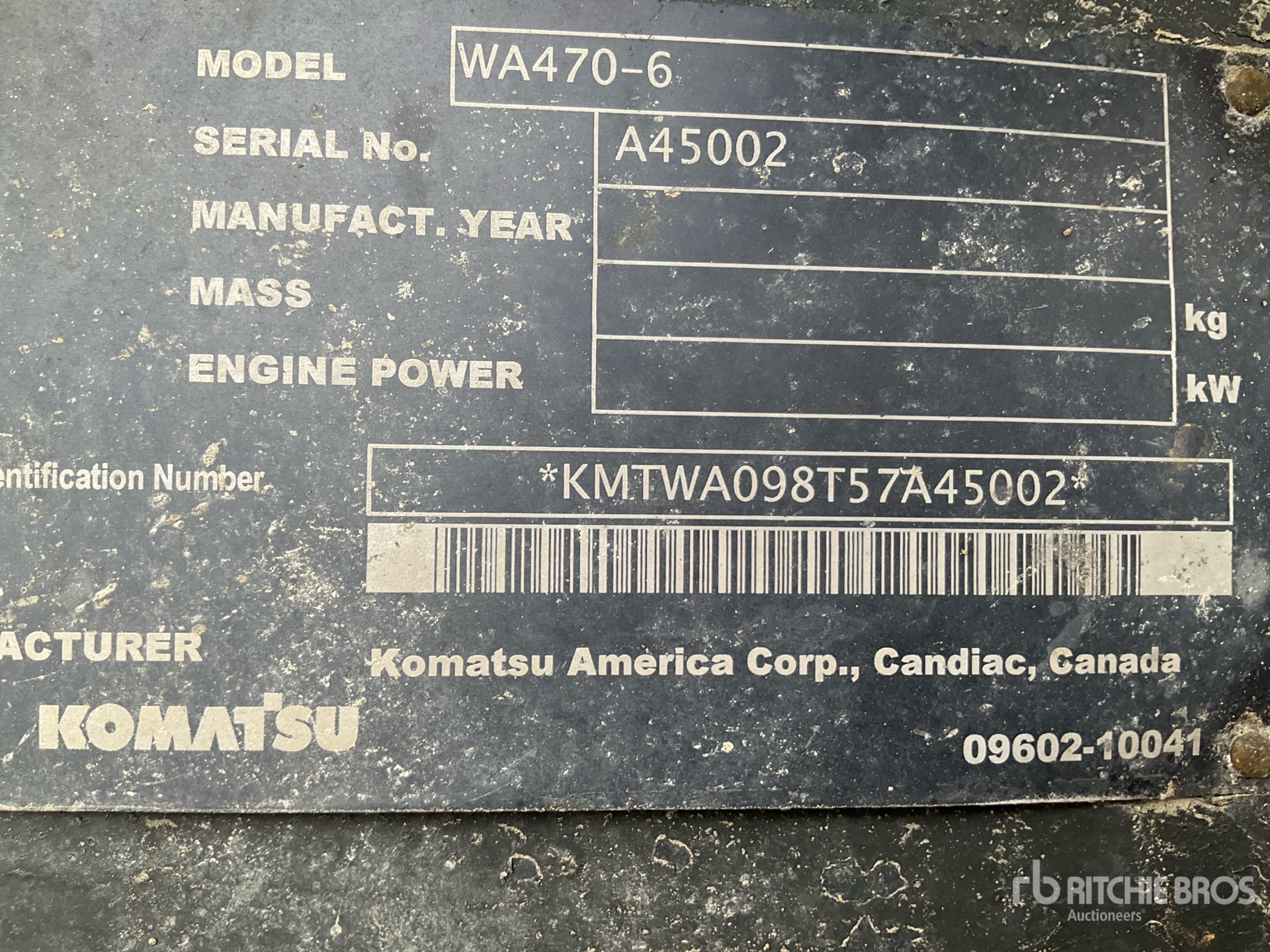 Photo of a 2010 Komatsu WA470-6