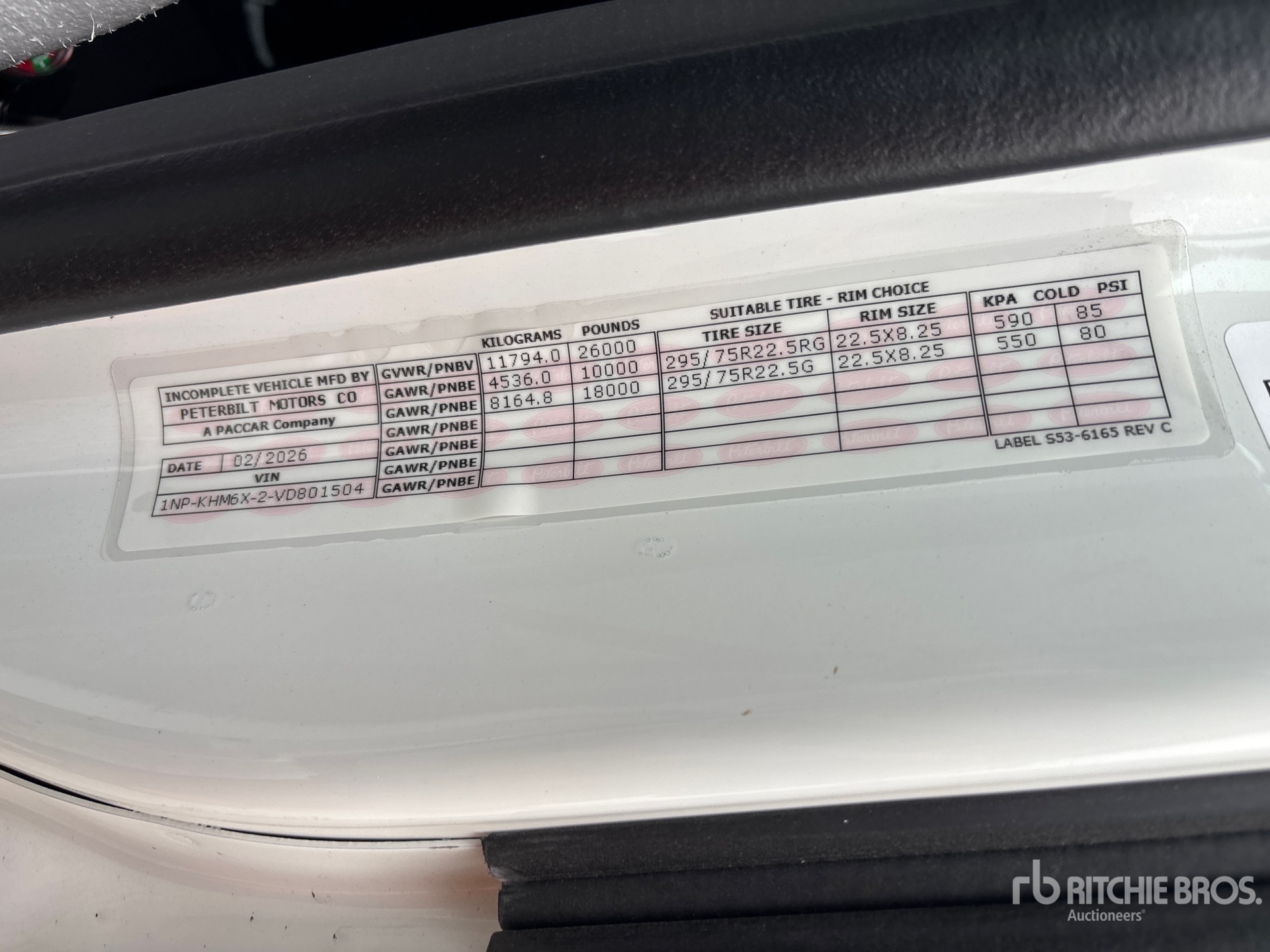 General Appearance with Serial Number / VIN