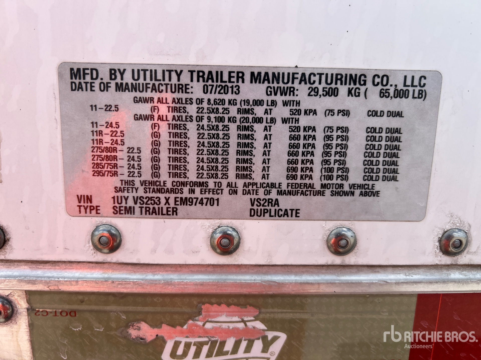 Photo of a 2014 Utility 53 ft T/A