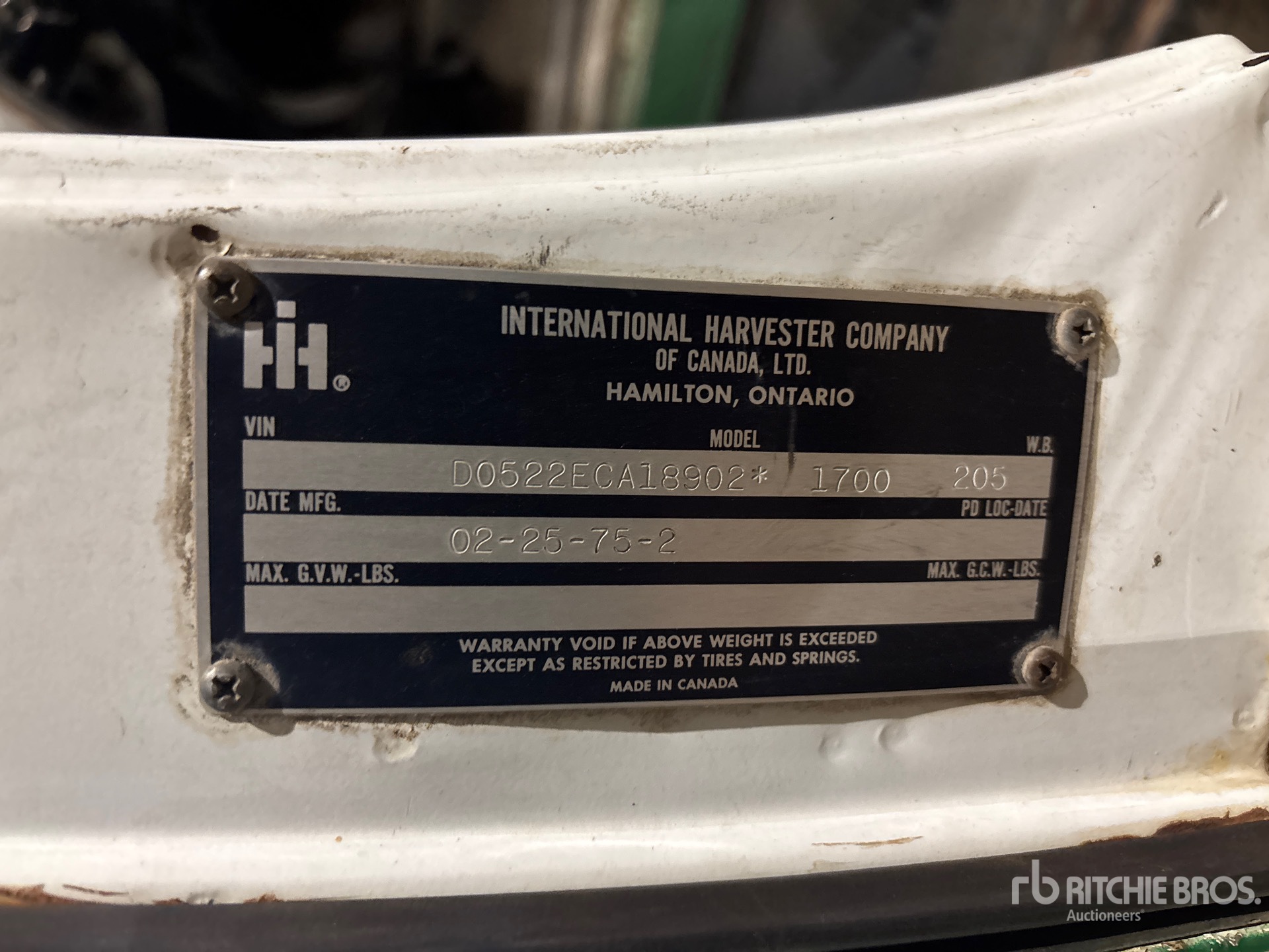 General Appearance with Serial Number / VIN