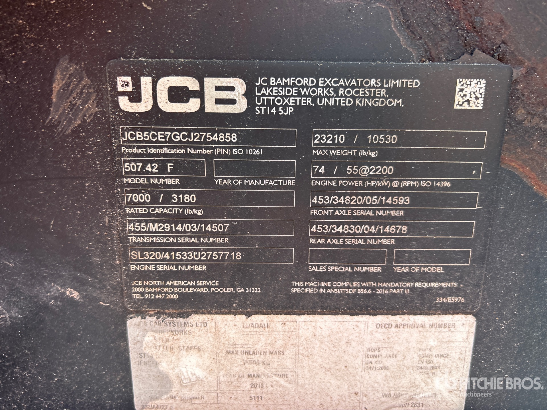 Photo of a 2018 JCB 507-42