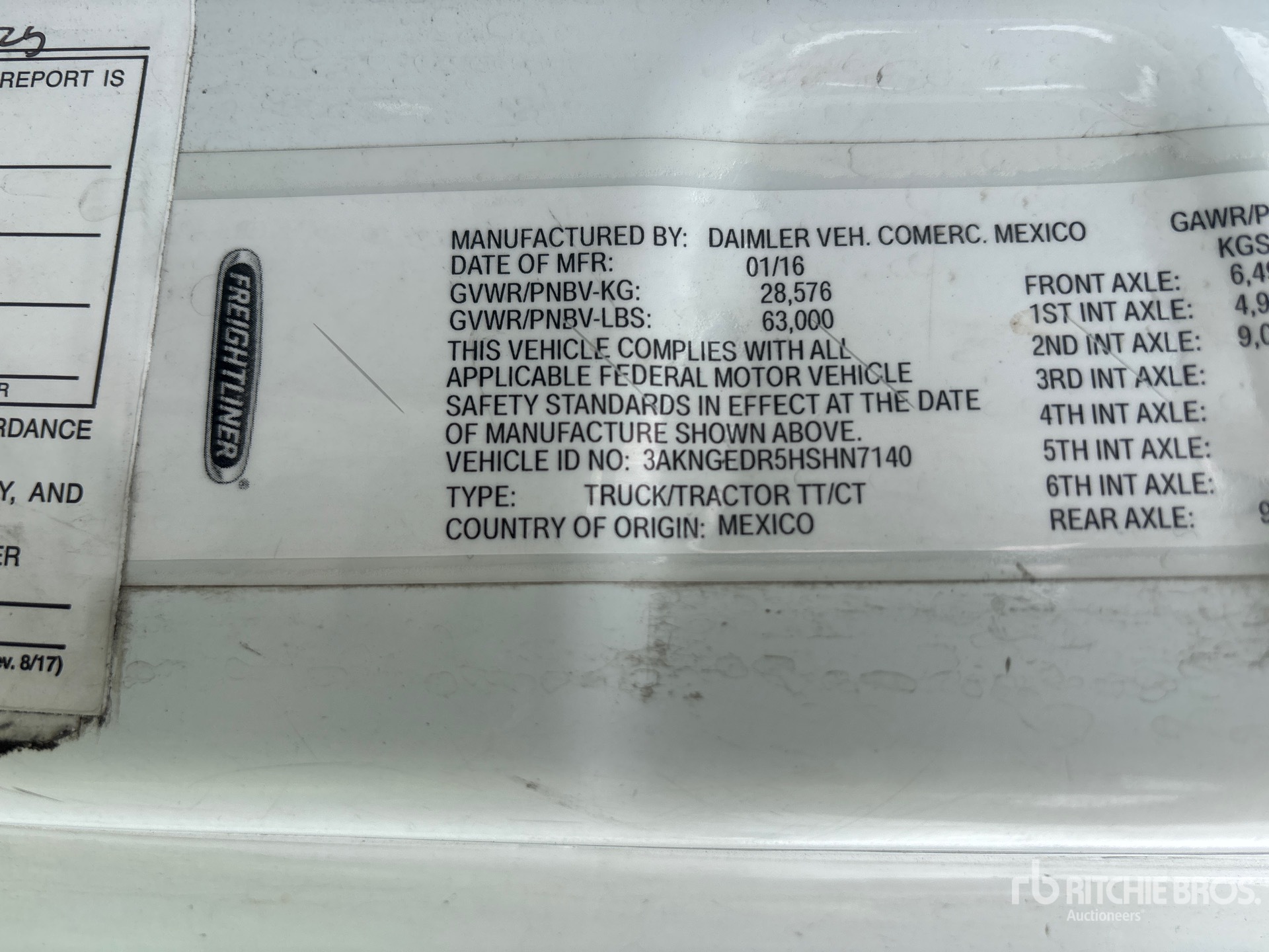 General Appearance with Serial Number / VIN