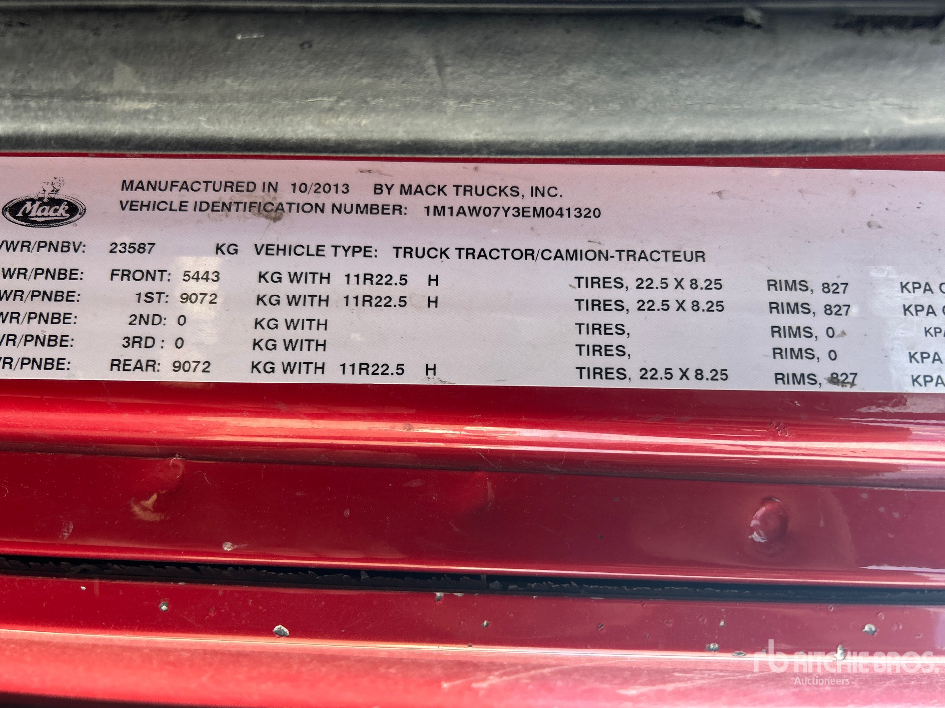 General Appearance with Serial Number / VIN