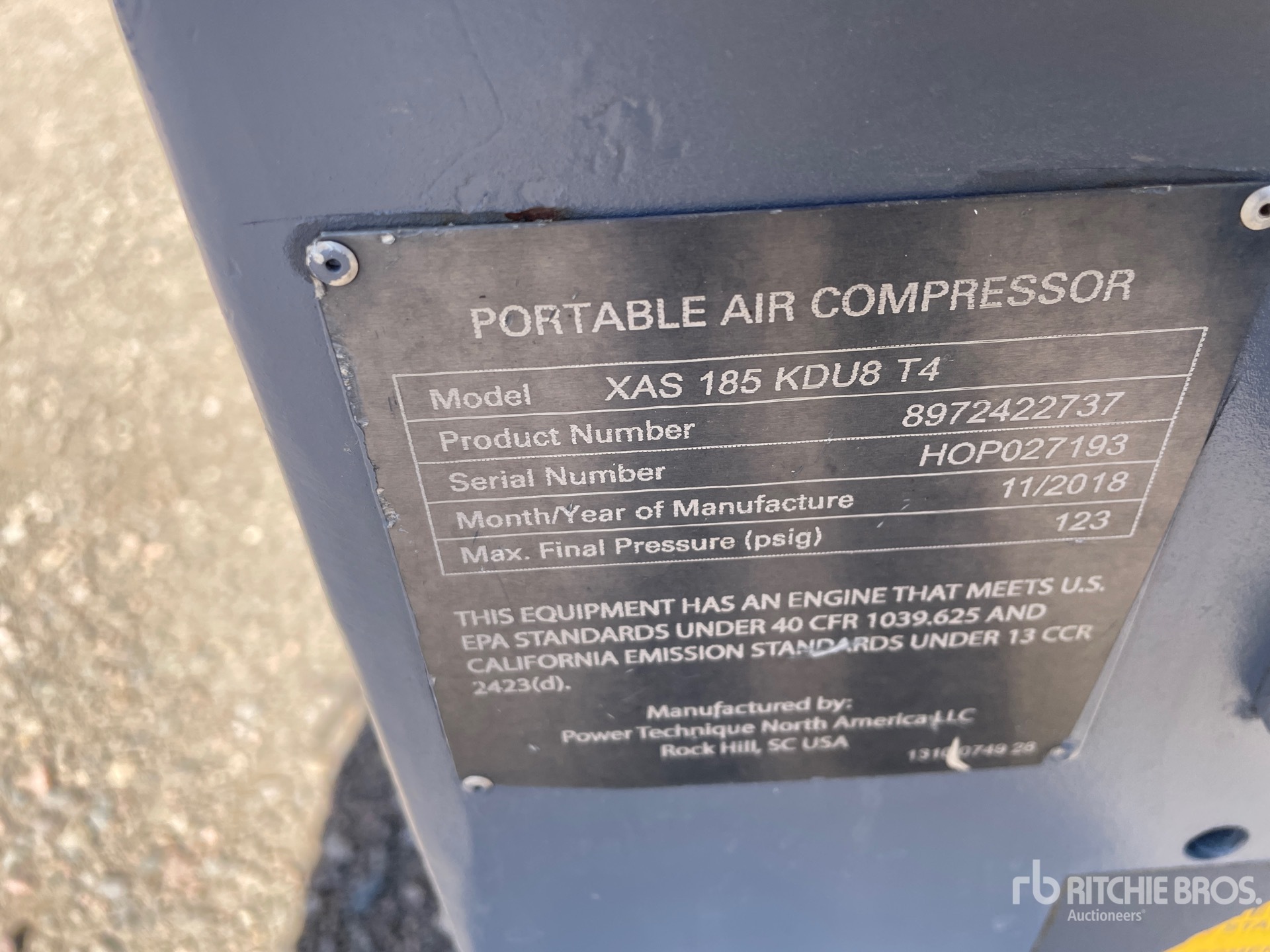 Photo of a 2018 Atlas Copco XAS 185