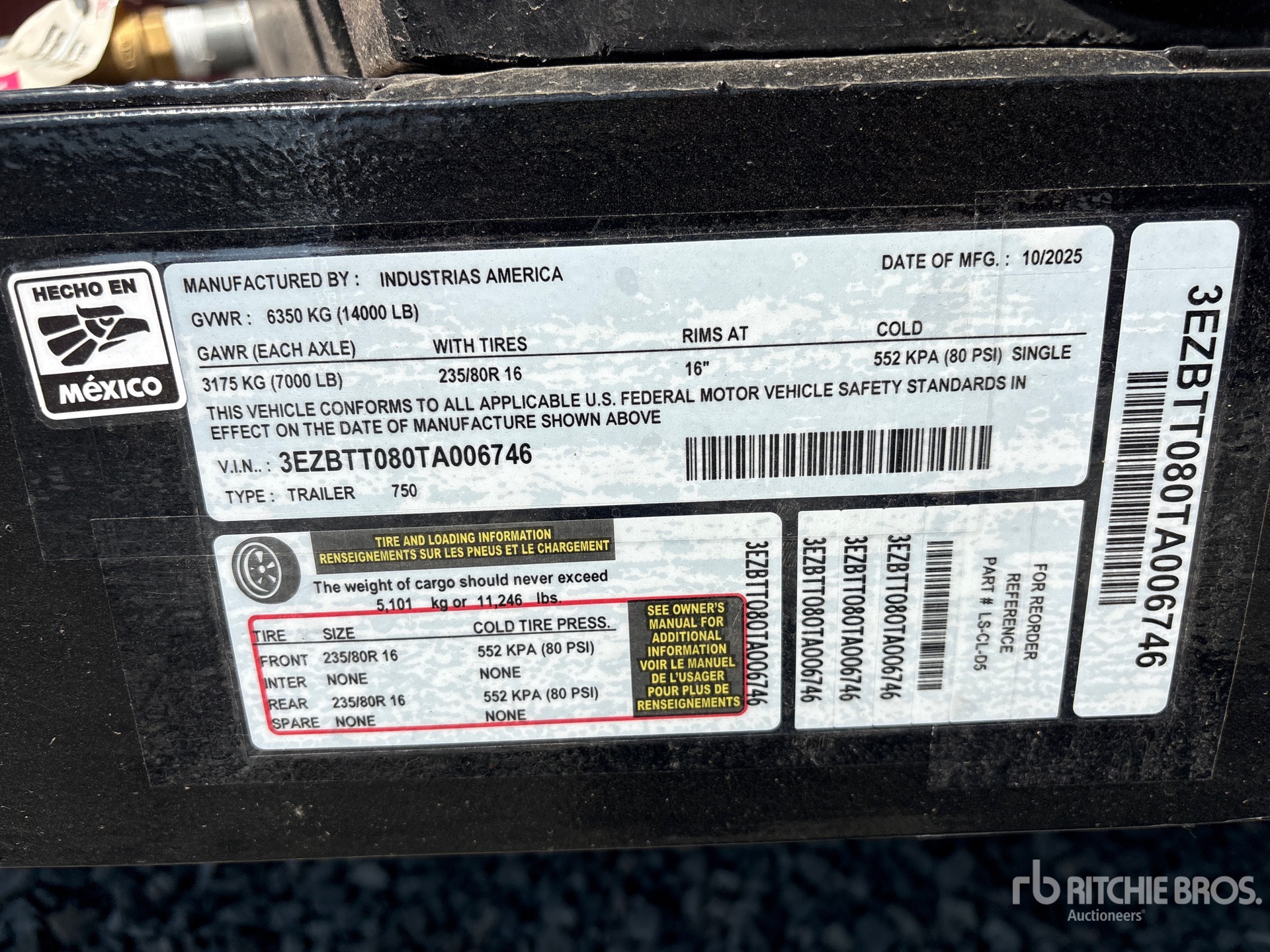 General Appearance with Serial Number / VIN