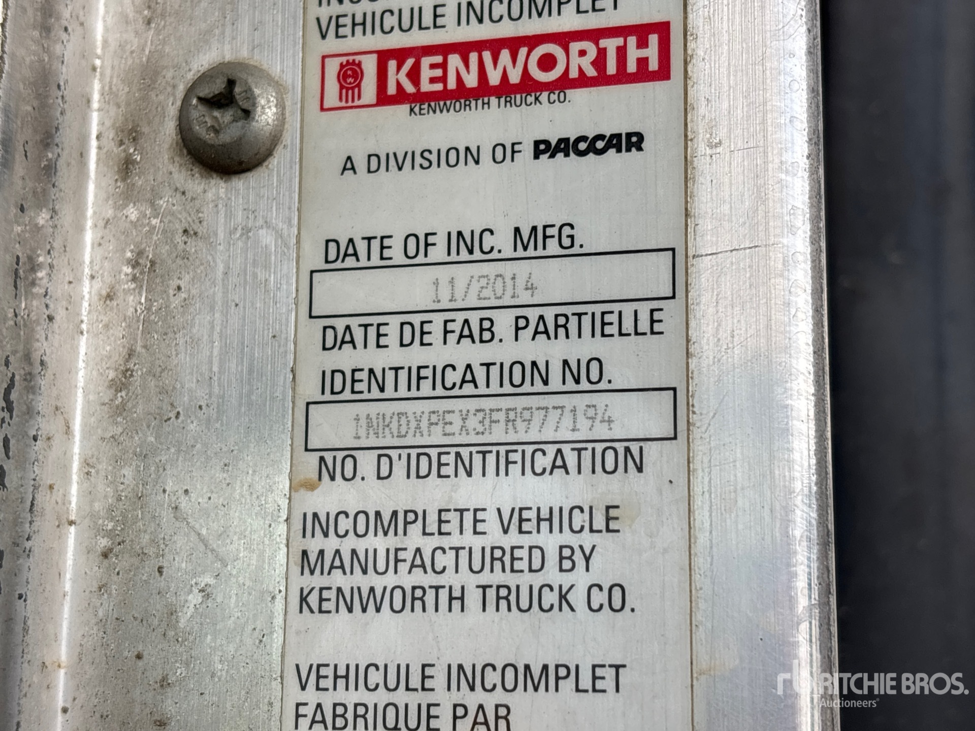 2015 Kenworth T800
