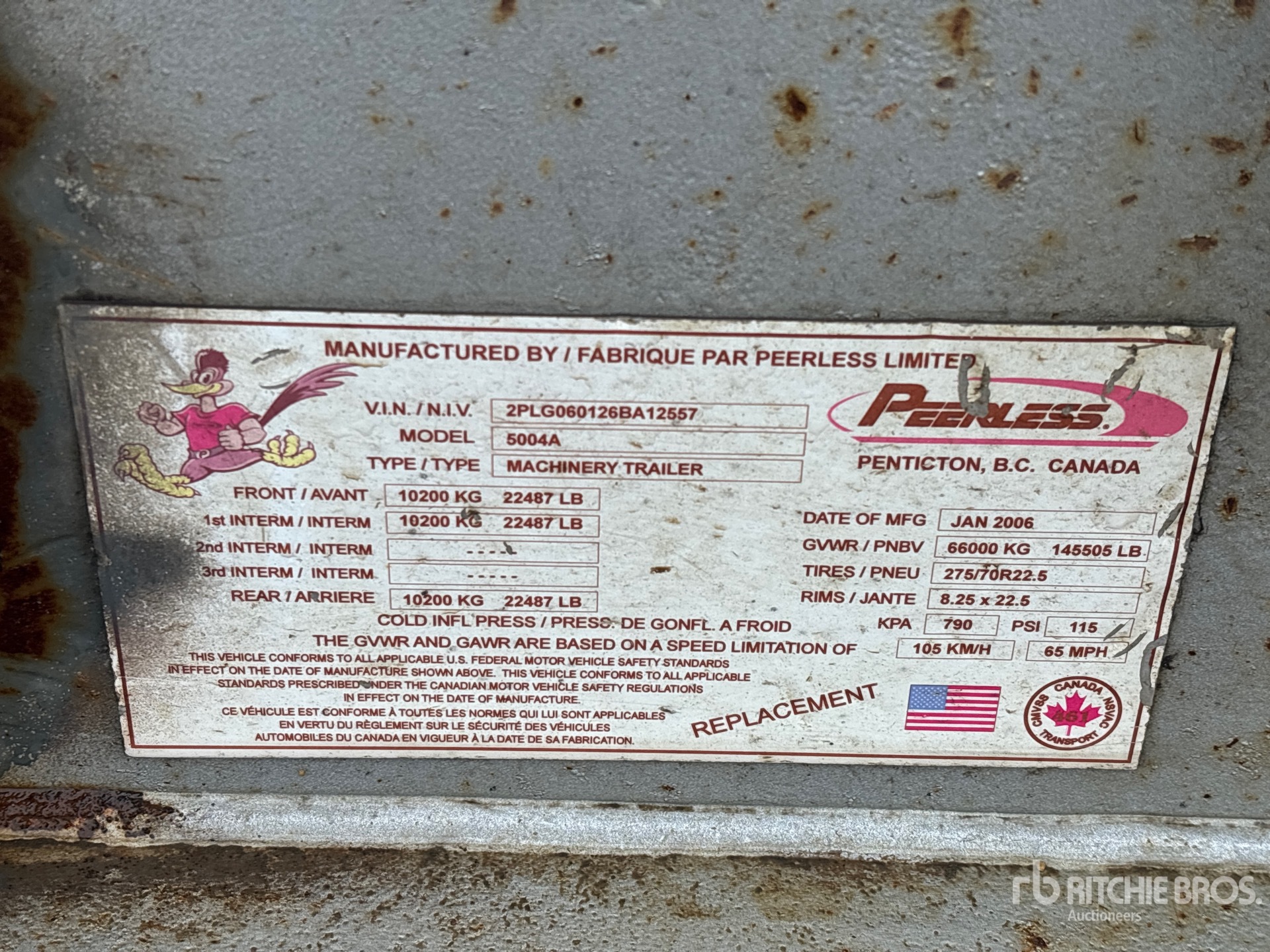 General Appearance with Numéro de série/Numéro d'identification du véhicule automobile