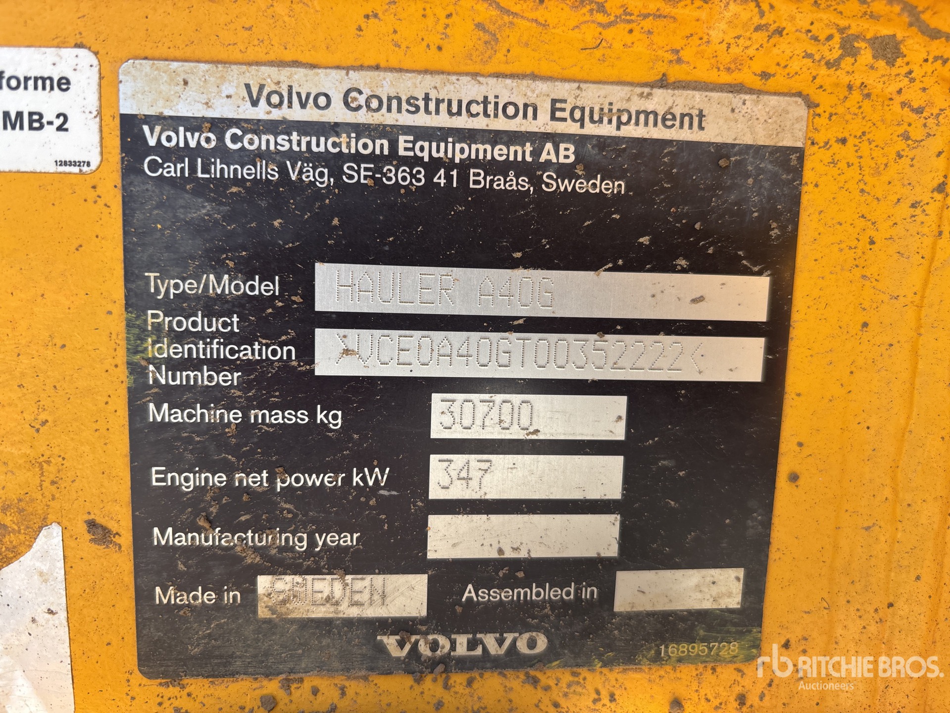 Photo of a 2019 Volvo A40G