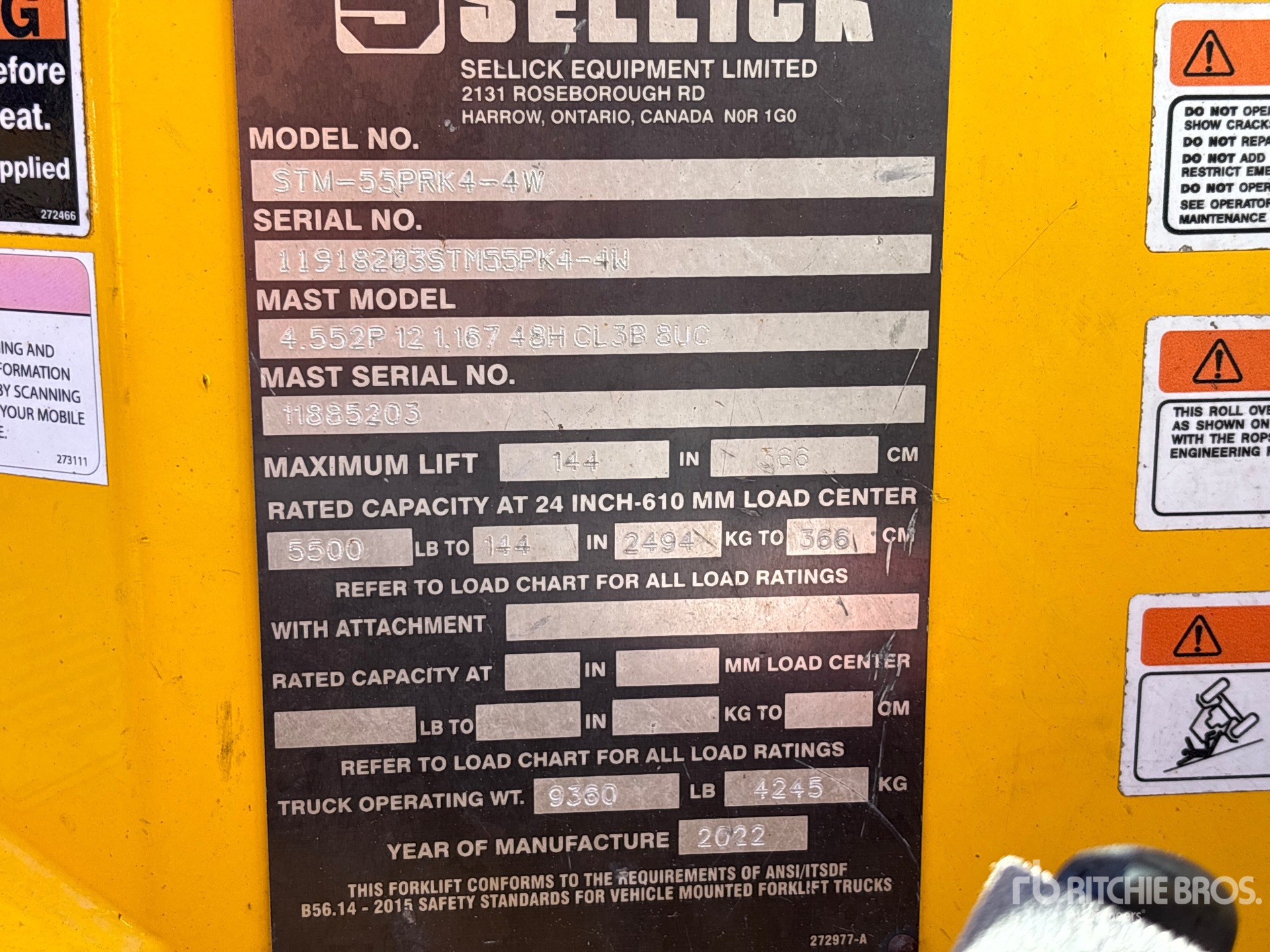 2022 Sellick STM-55PRK4-4W