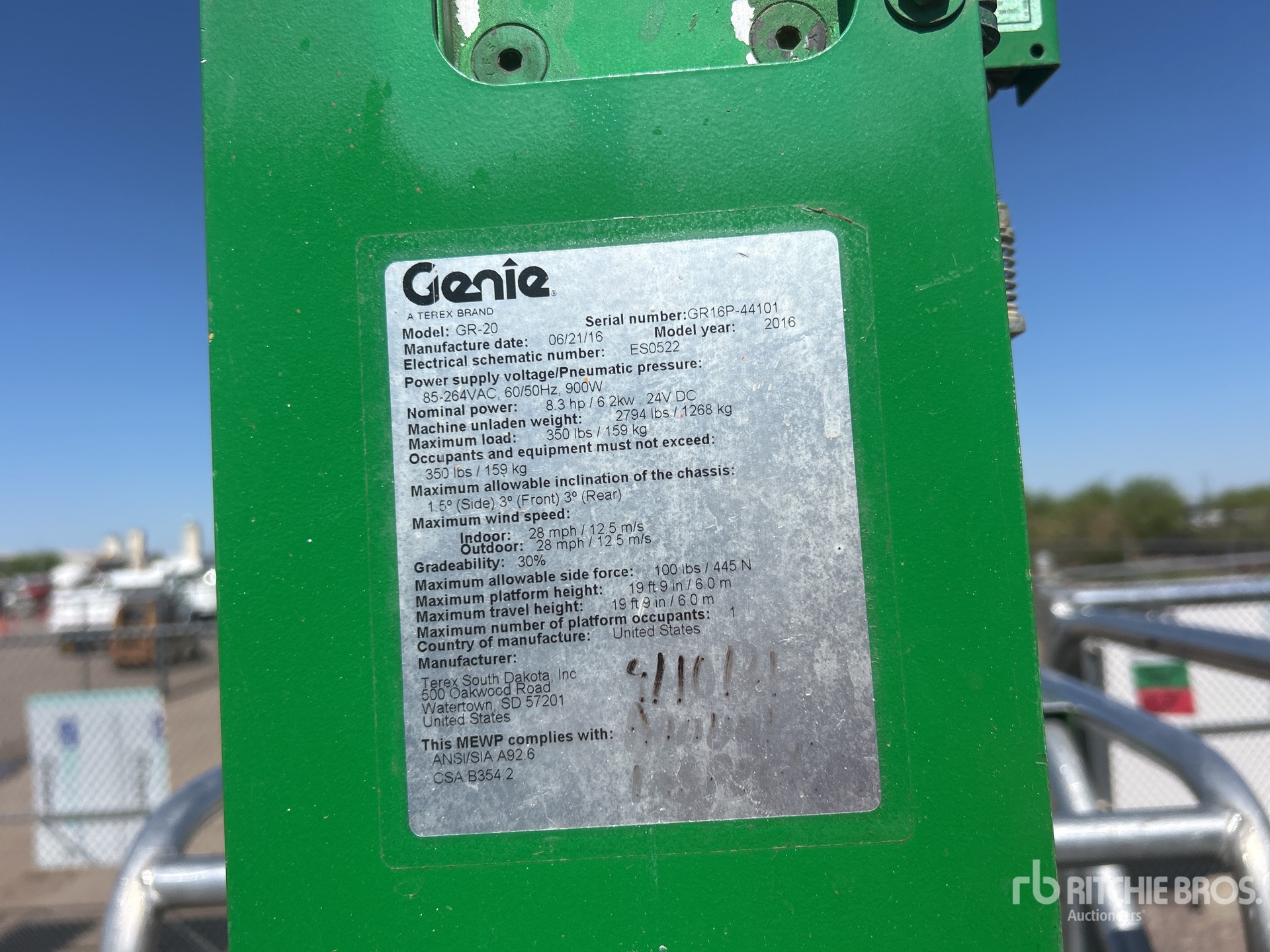 Photo of a 2016 Genie GR20