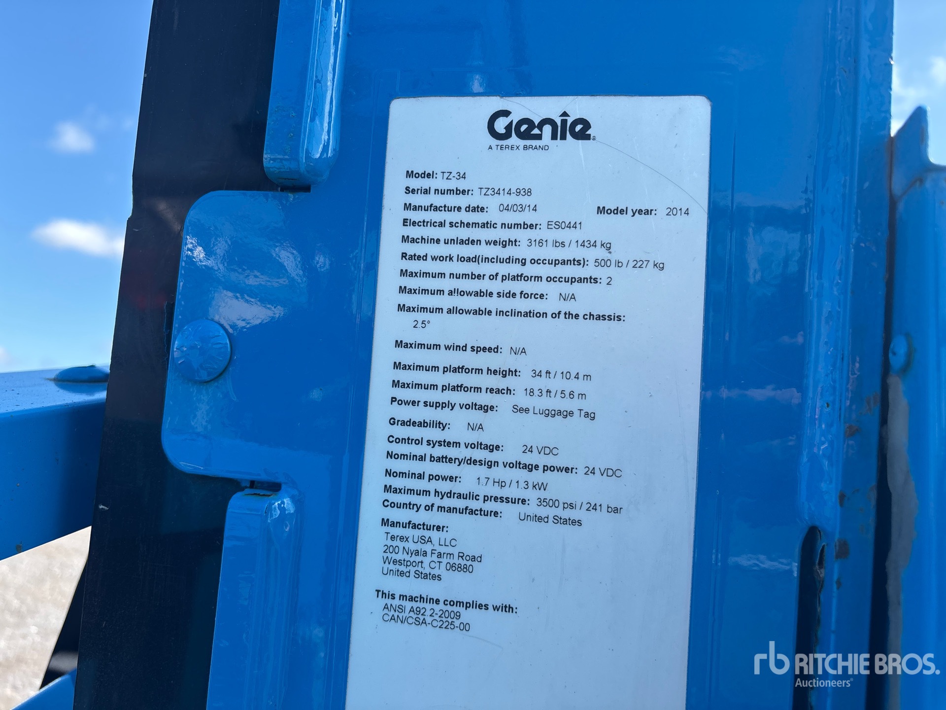 2014 Genie TZ34/20