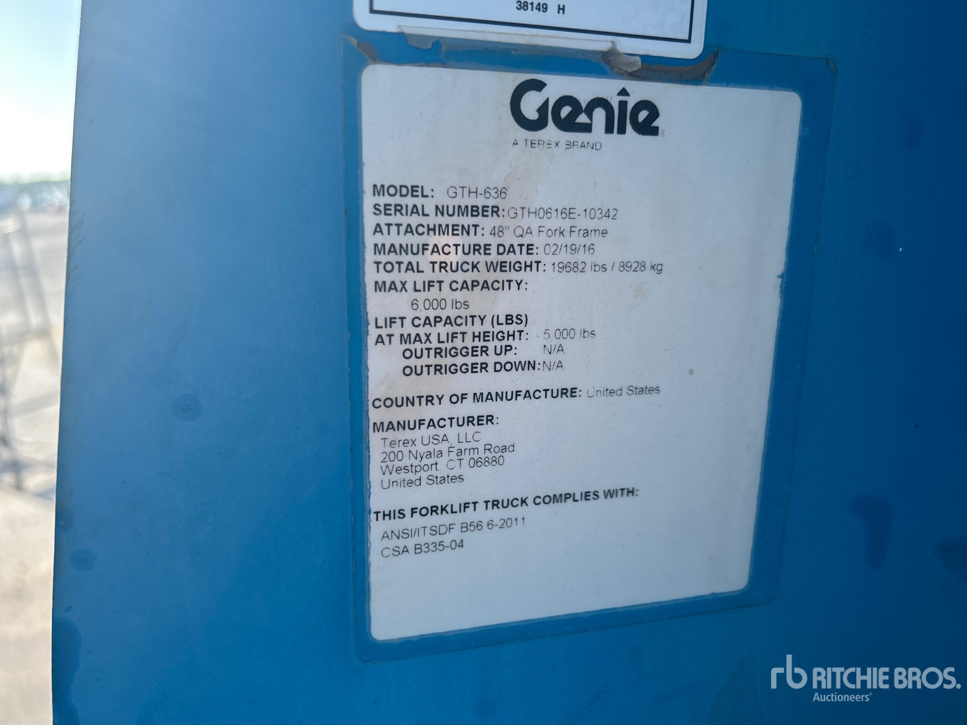 Photo of a 2016 Genie GTH-636
