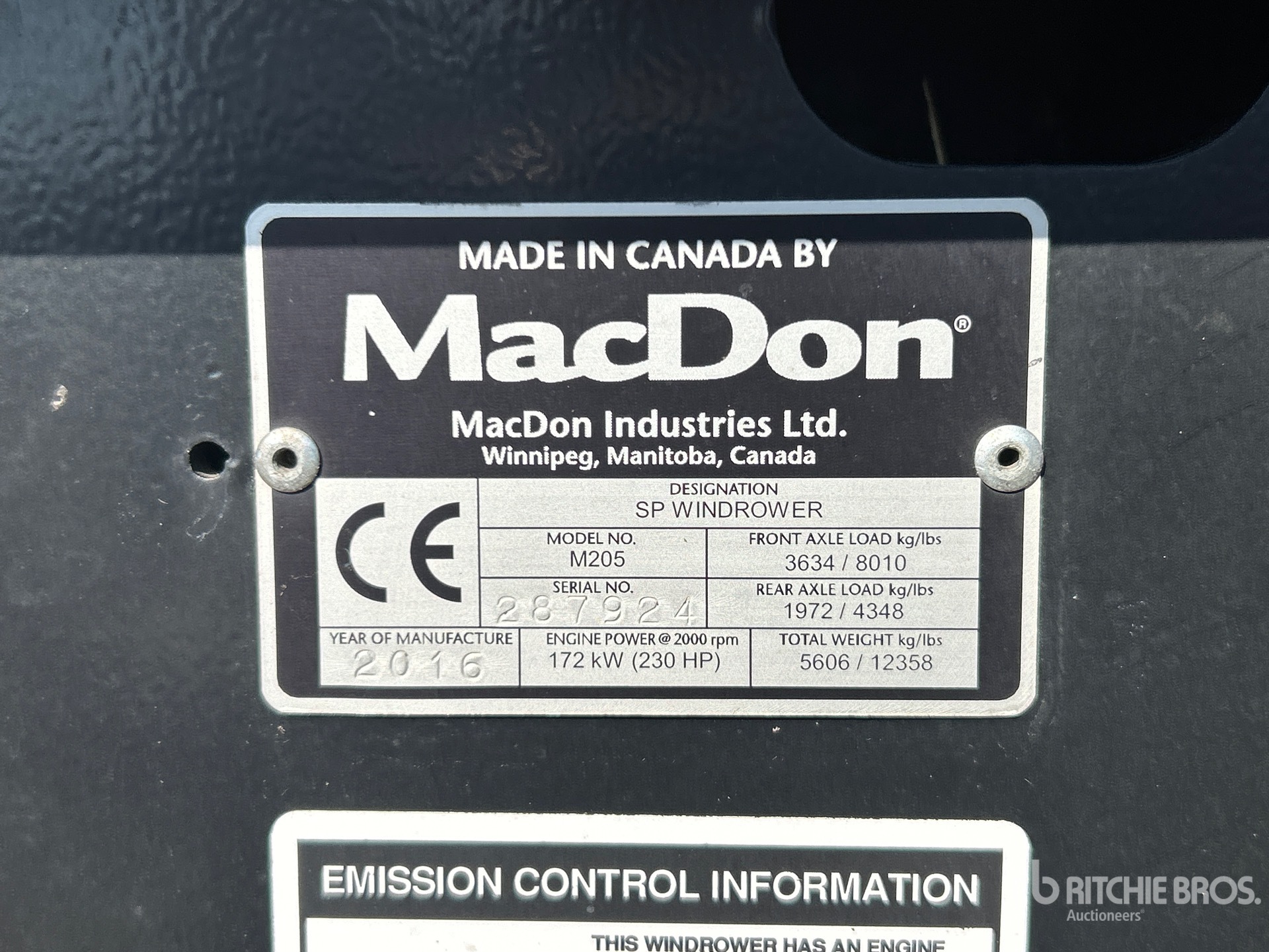 2015 Macdon M205