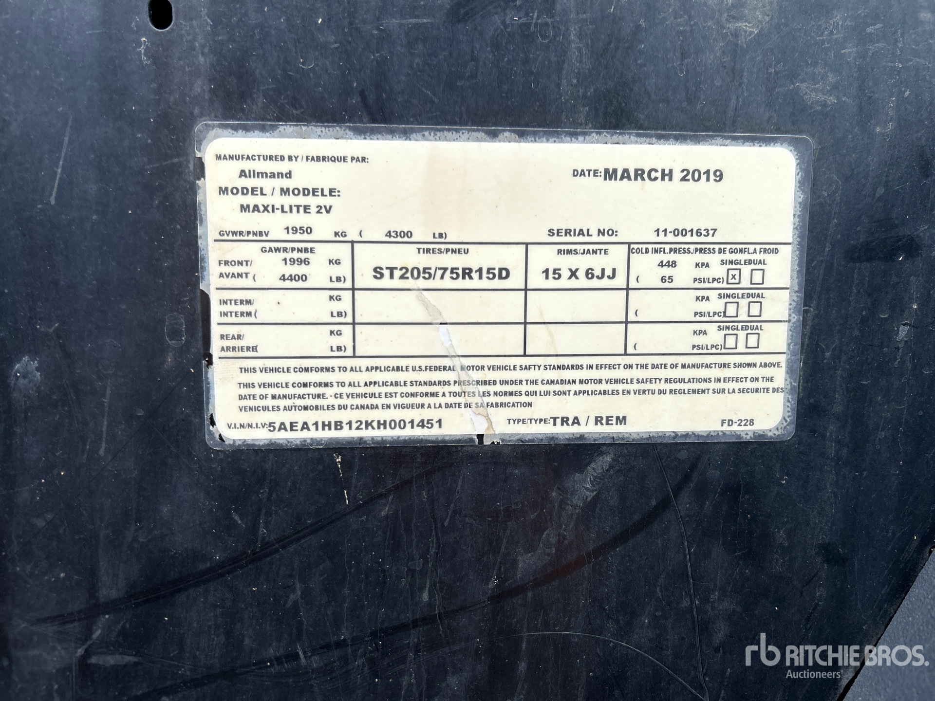 General Appearance with Serial Number / VIN