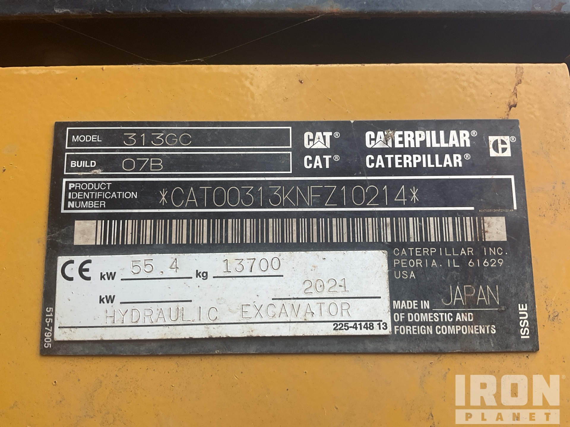 2021 Caterpillar 313 GC