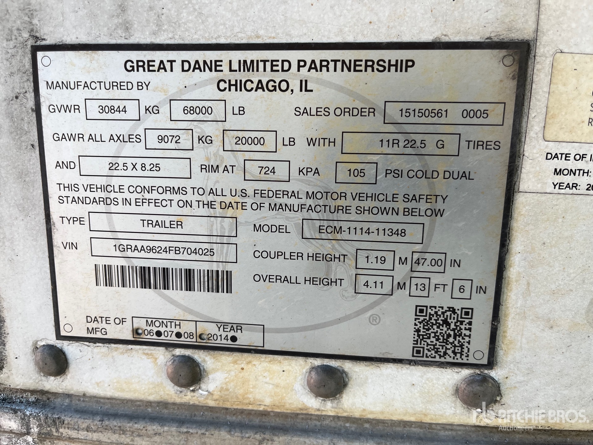 Photo of a 2015 Great Dane ECM-1114-11348