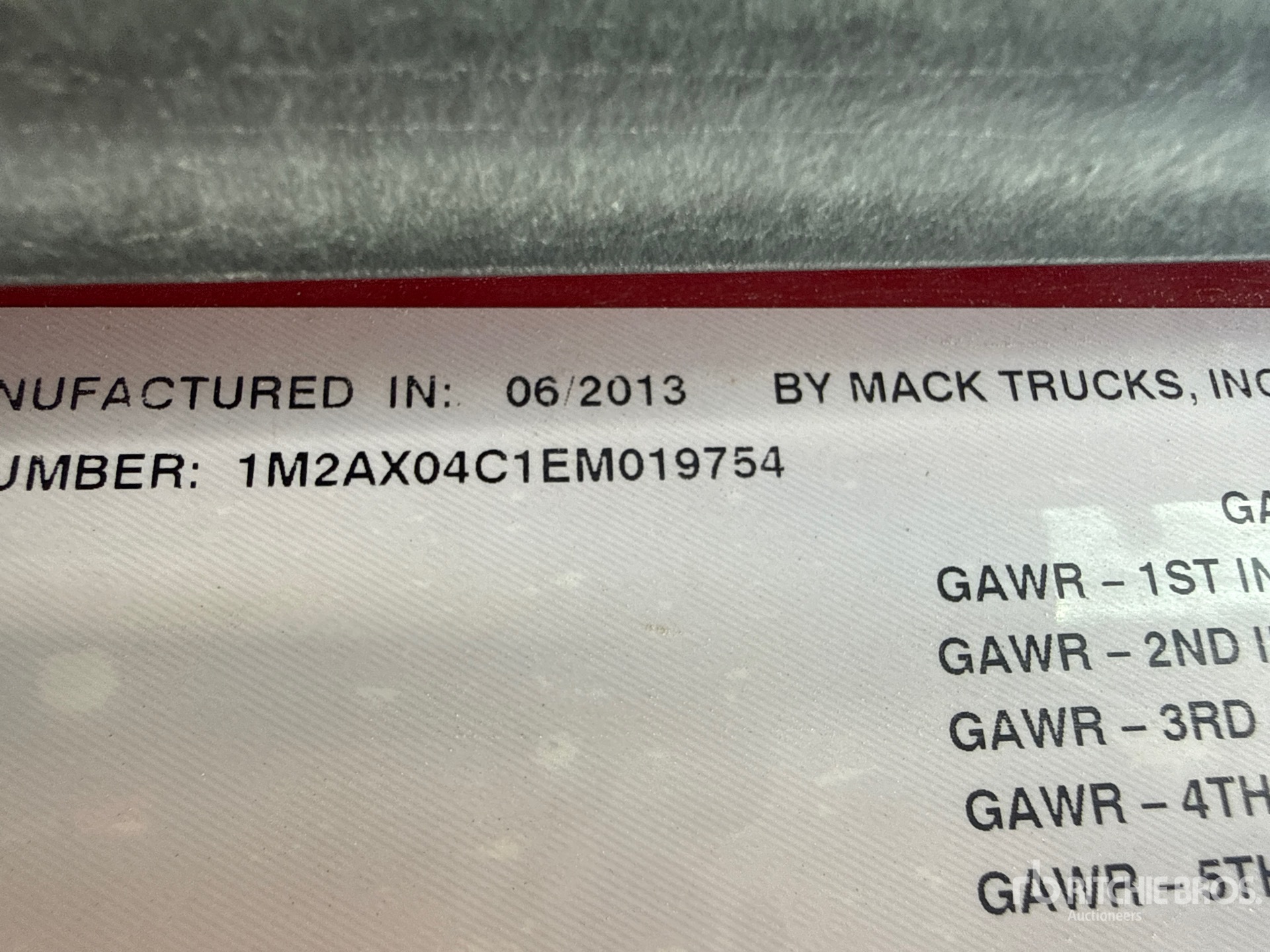 General Appearance with Serial Number / VIN