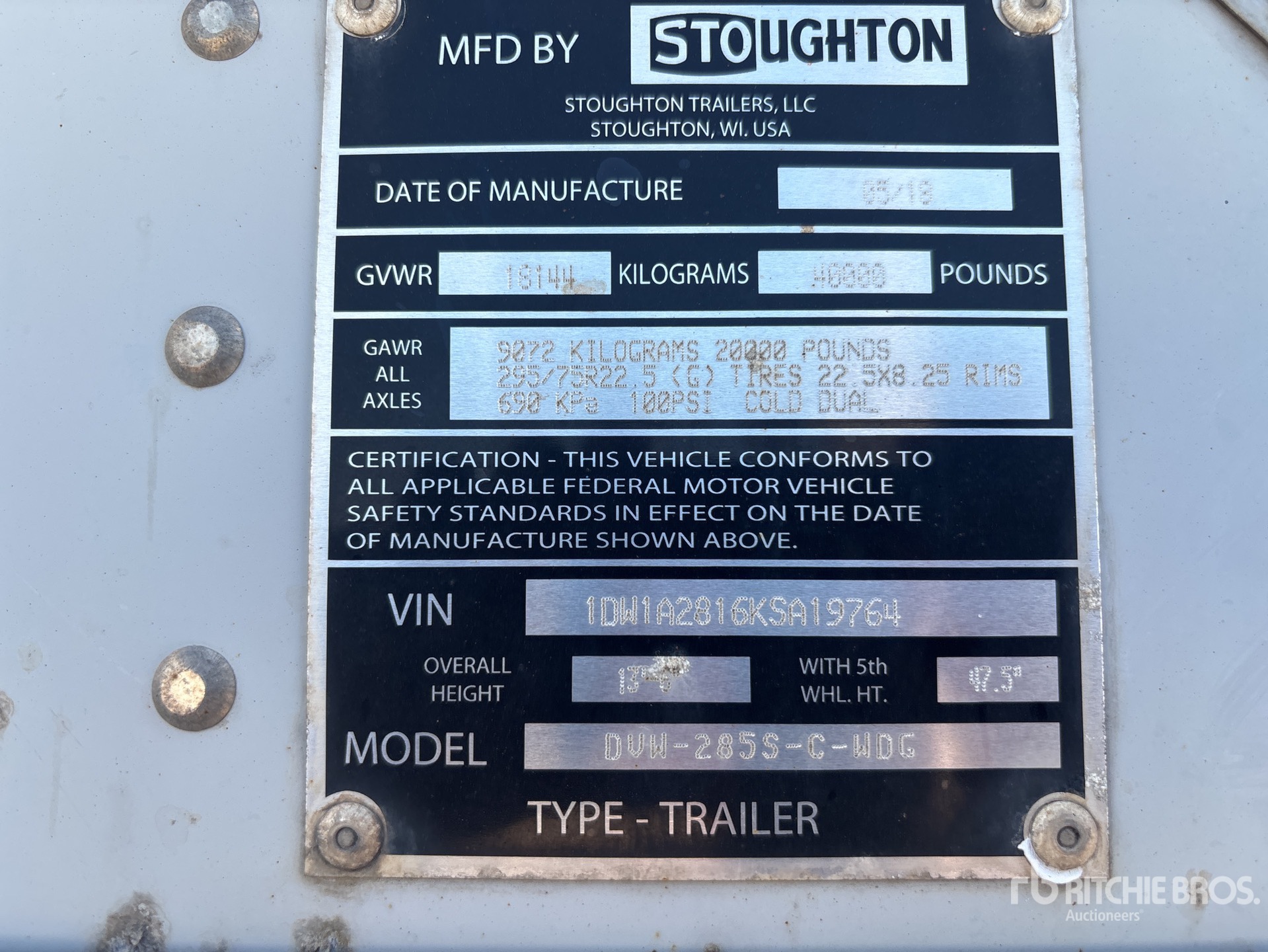 Photo of a 2019 Stoughton 28 ft