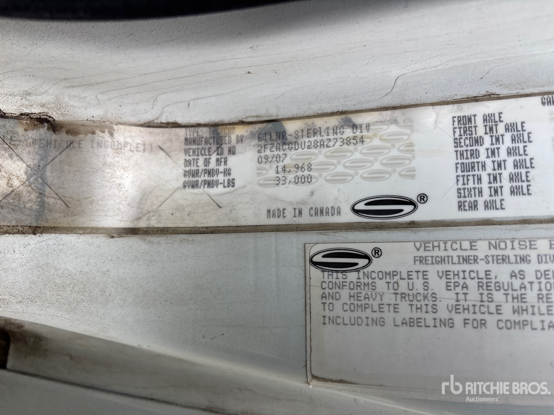 General Appearance with Serial Number / VIN