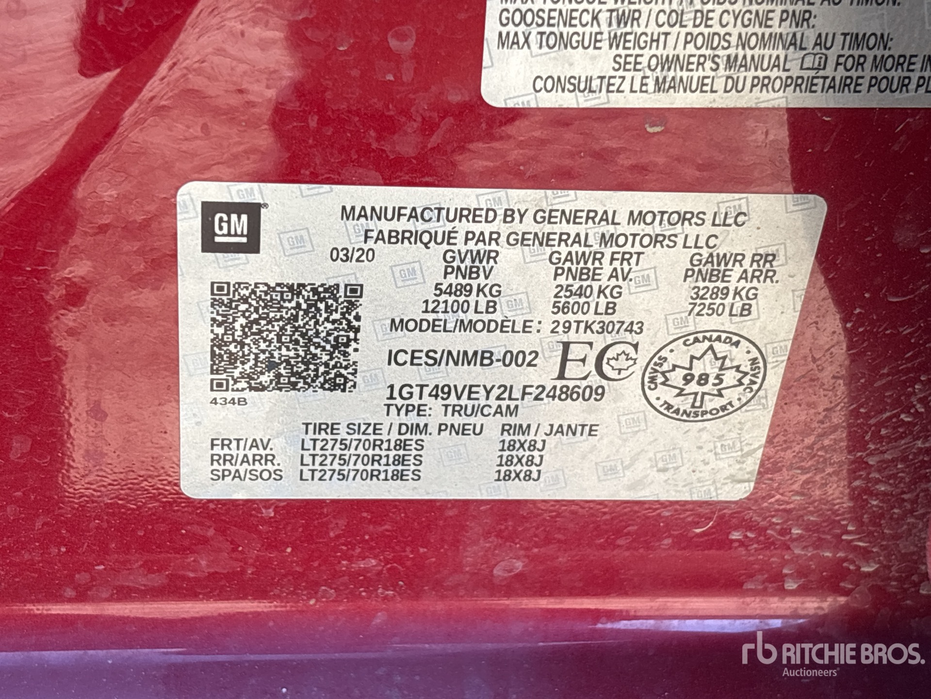 General Appearance with Serial Number / VIN