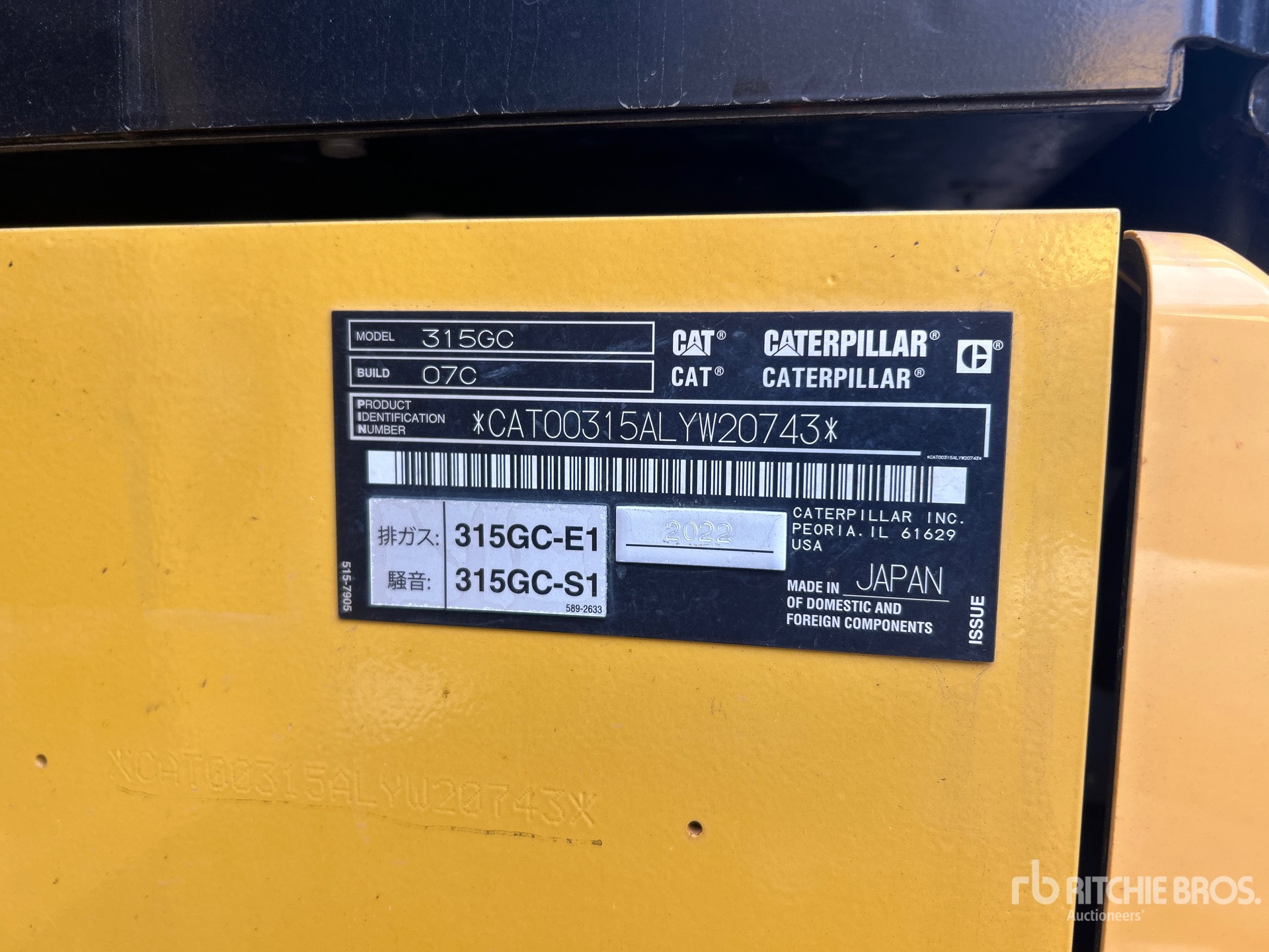 2022 Caterpillar 315GC