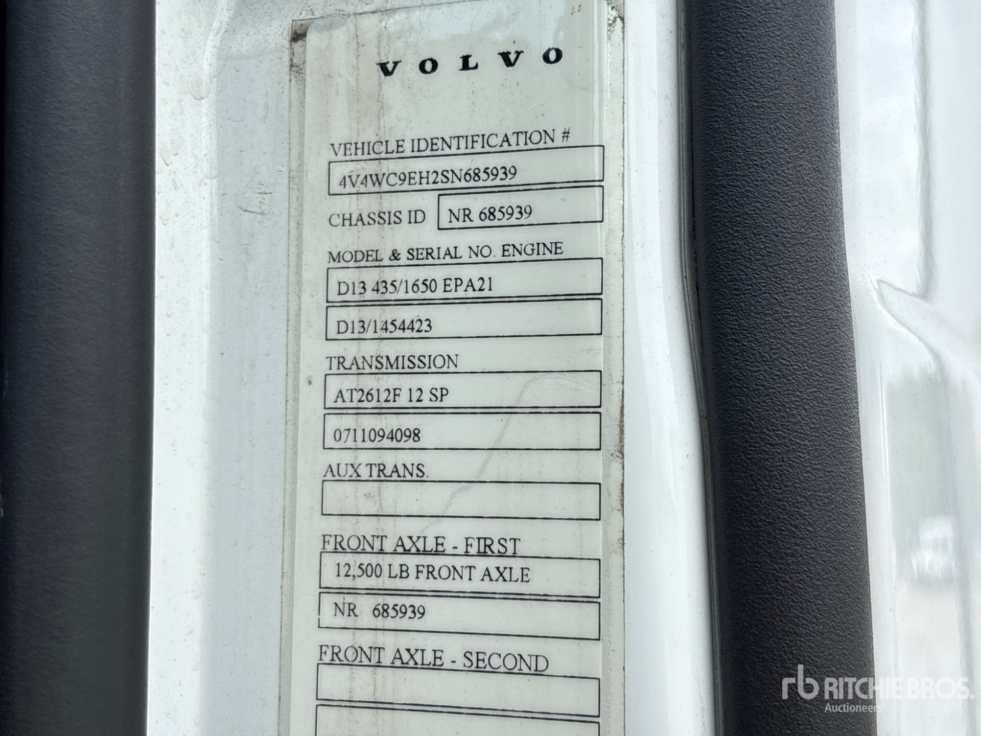 General Appearance with Serial Number / VIN