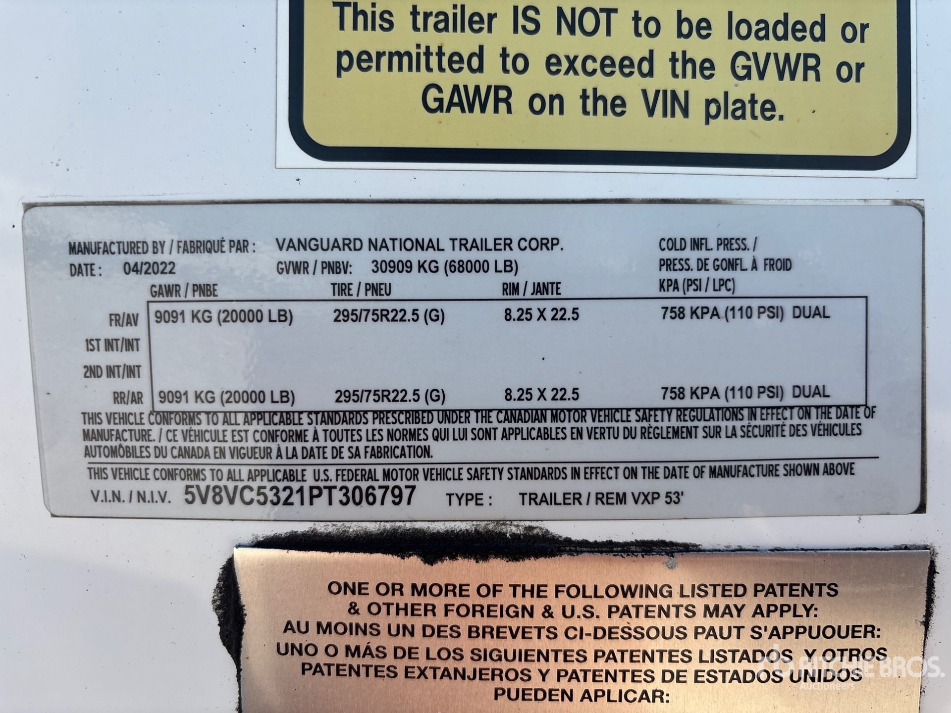 2023 Vanguard 53 FT X 102 IN T/A