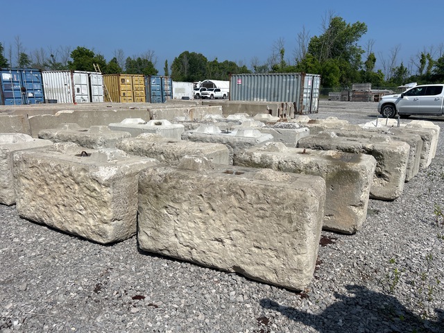 Quantity of (18) Concrete Muck Pit Blocks: 28"Wx59"Lx28"H