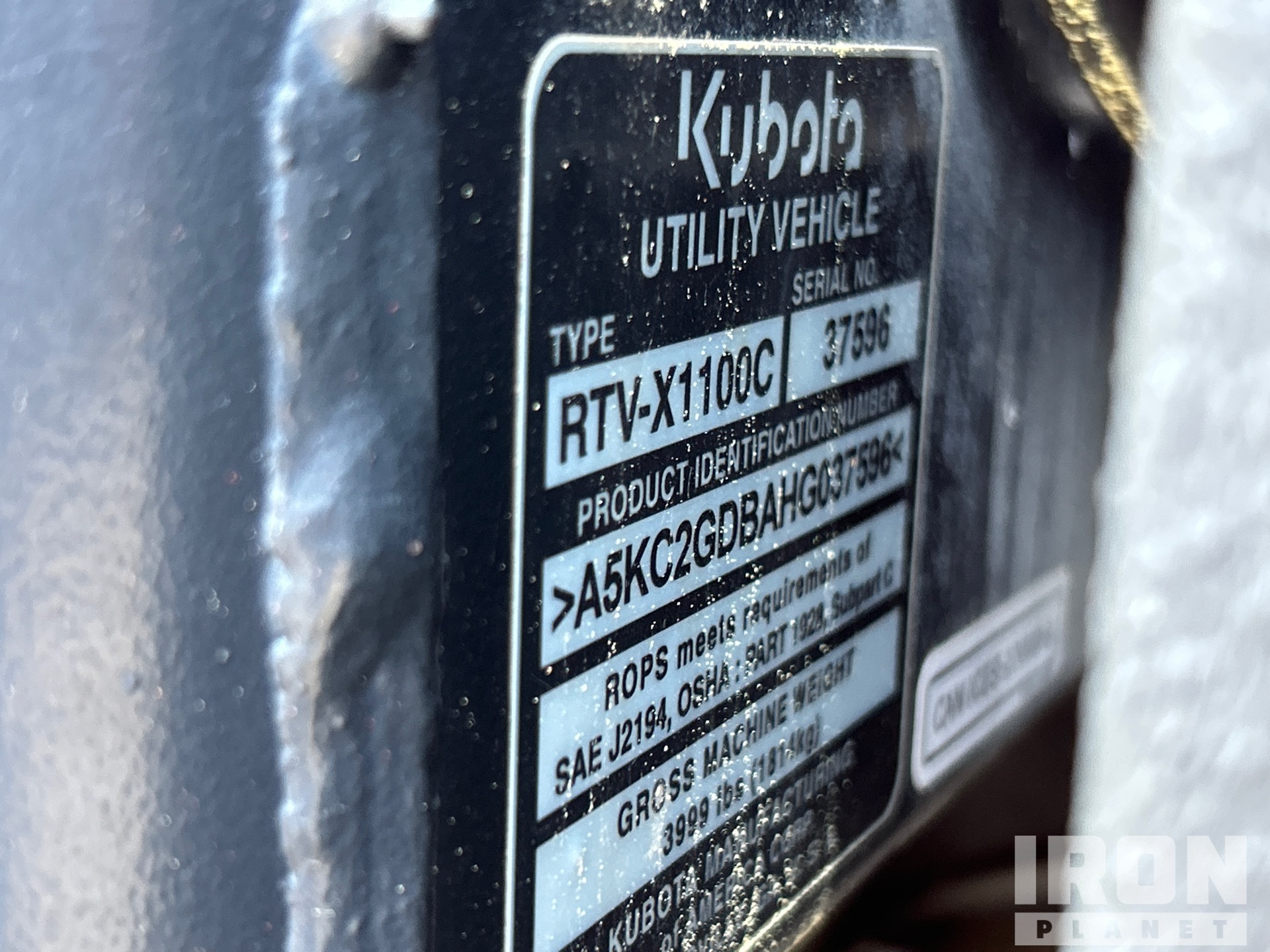 General Appearance with Serial Number / VIN