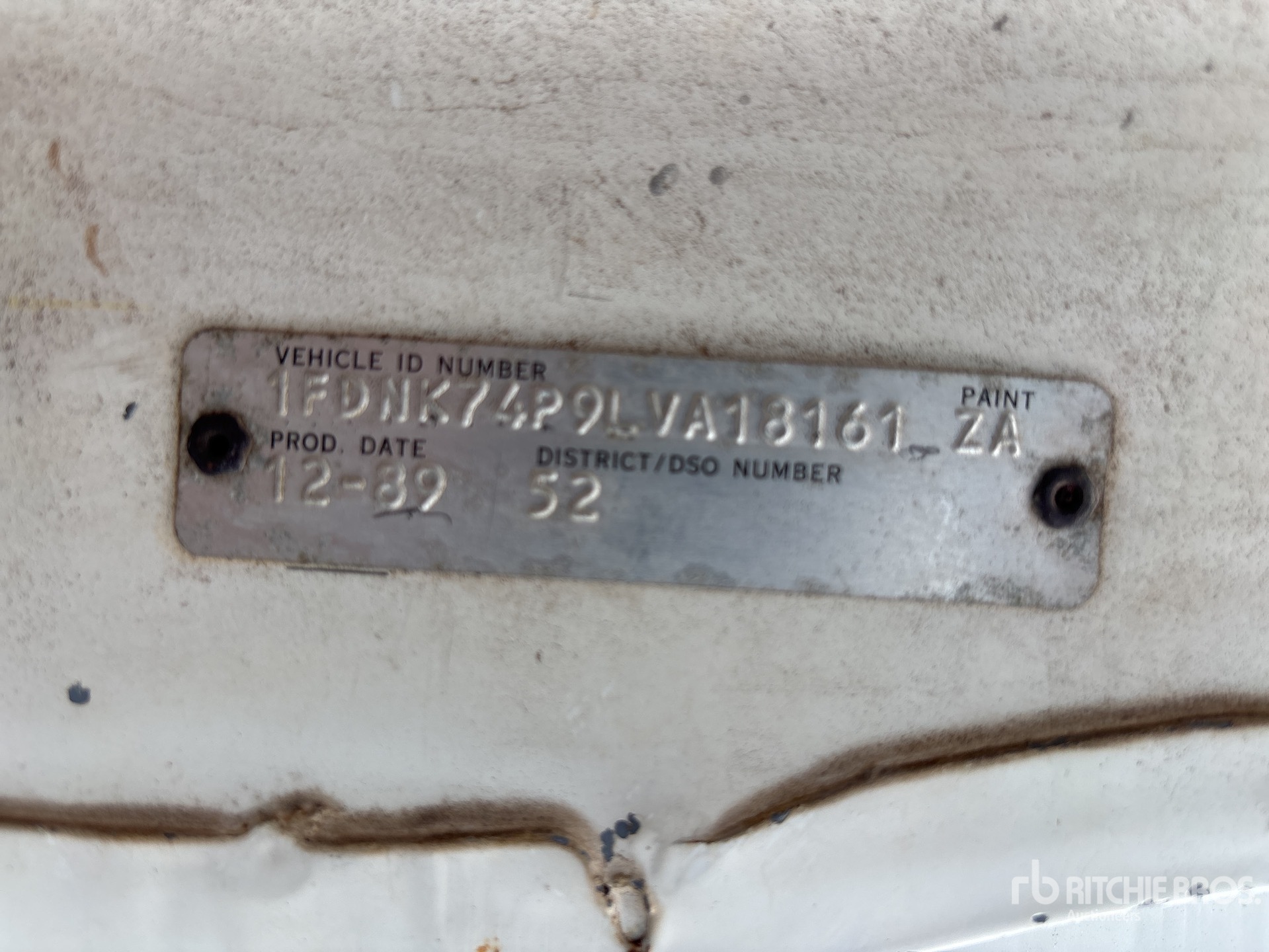 General Appearance with Frame Stamp Serial Number/VIN Photo