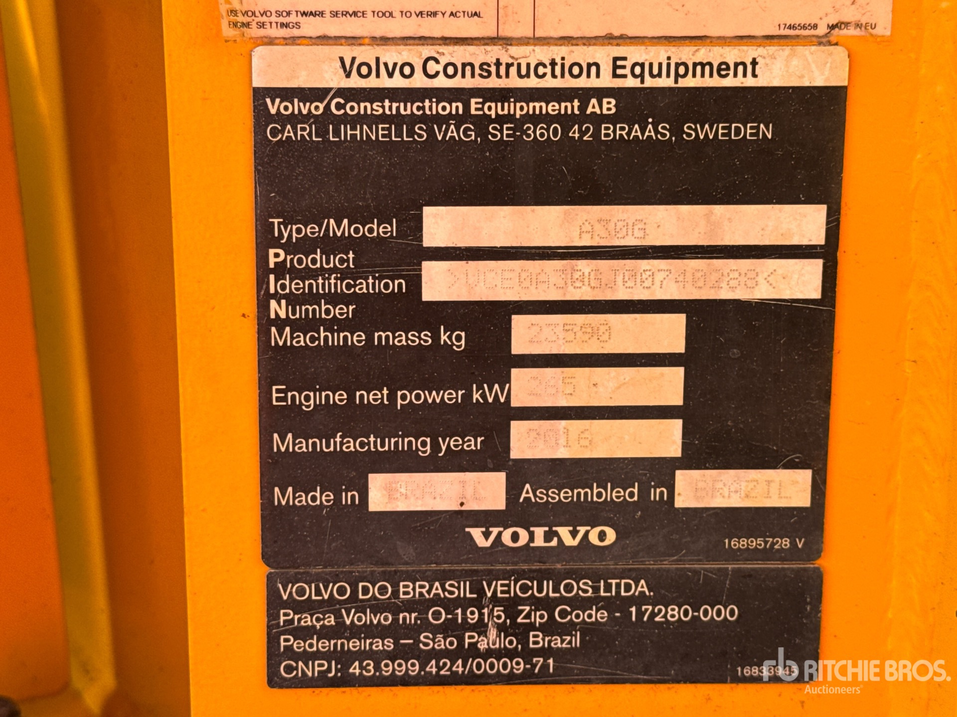 2016 Volvo A30G