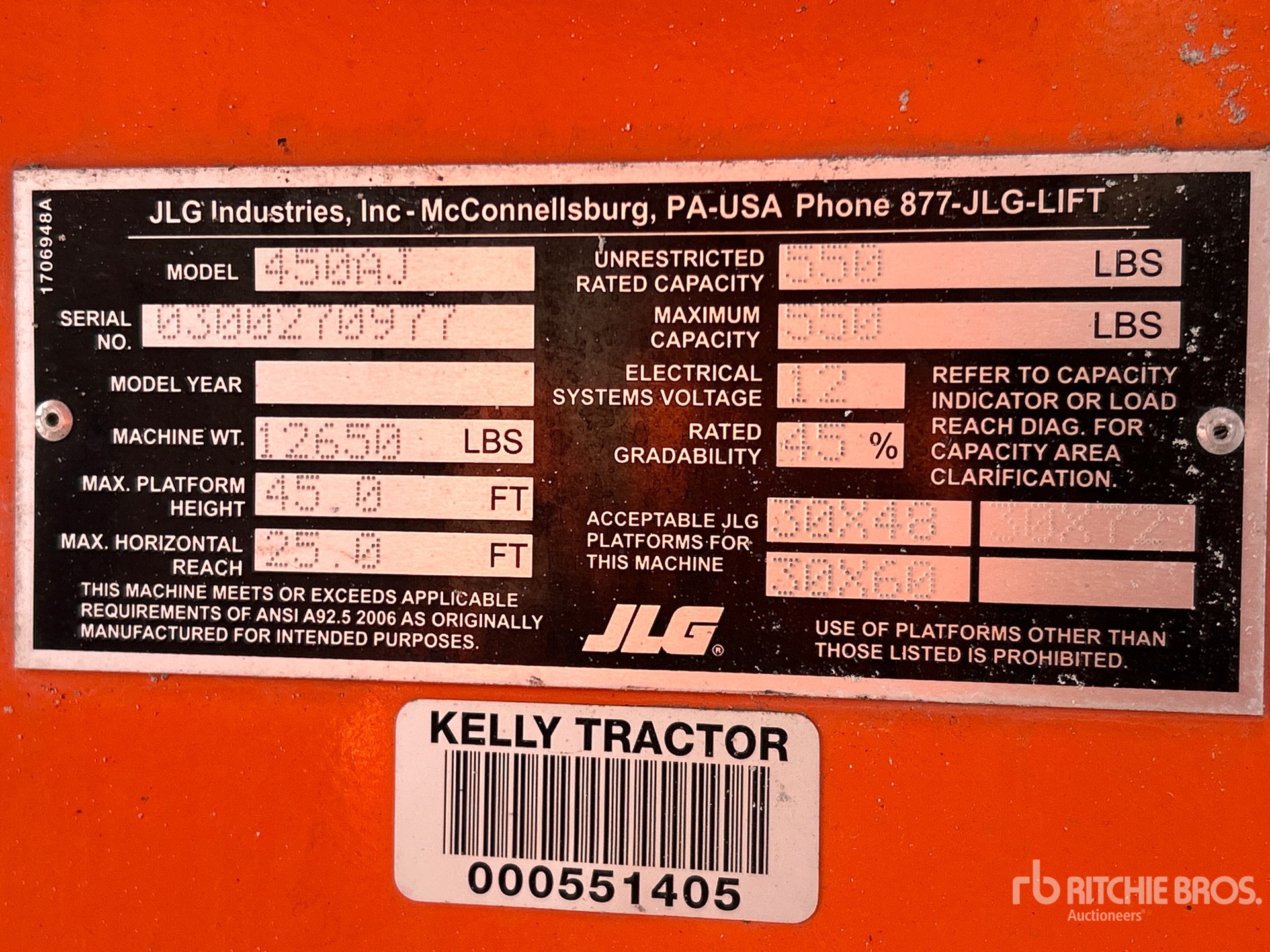 General Appearance with Serial Number / VIN