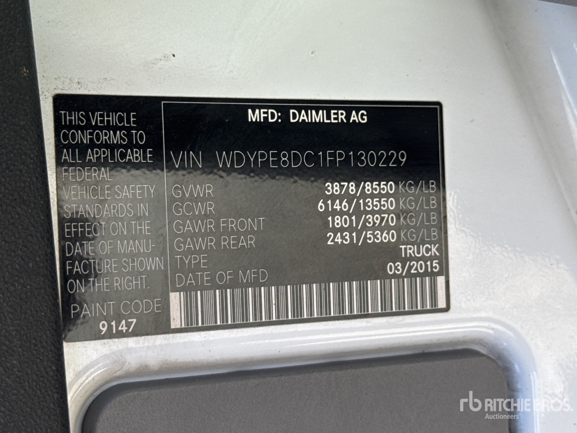 2015 Freightliner 2500 SPRINTER
