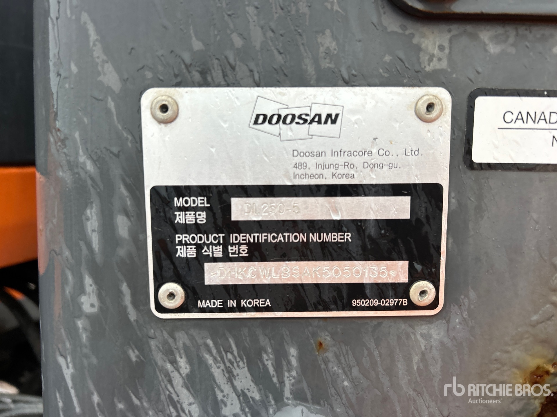 General Appearance with Serial Number / VIN