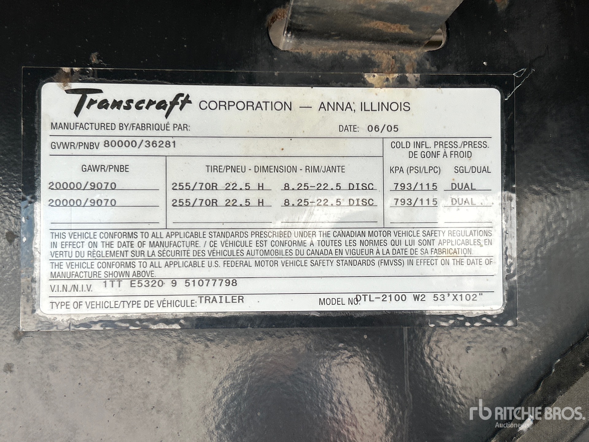 General Appearance with Numéro de série/Numéro d'identification du véhicule automobile