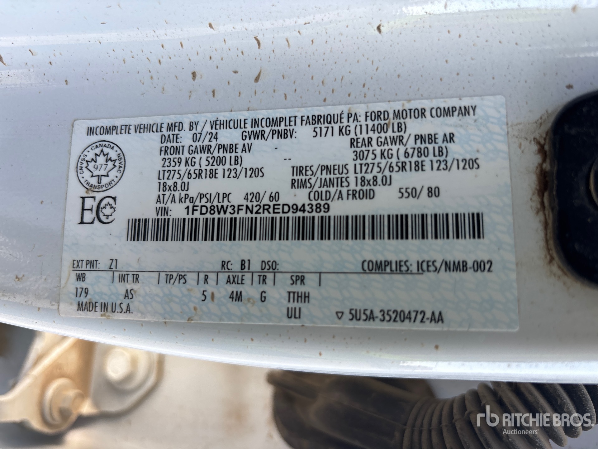 General Appearance with Serial Number / VIN