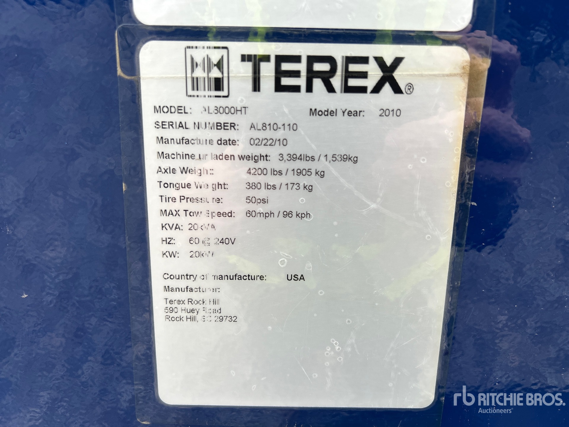2010 Terex AL8000HT