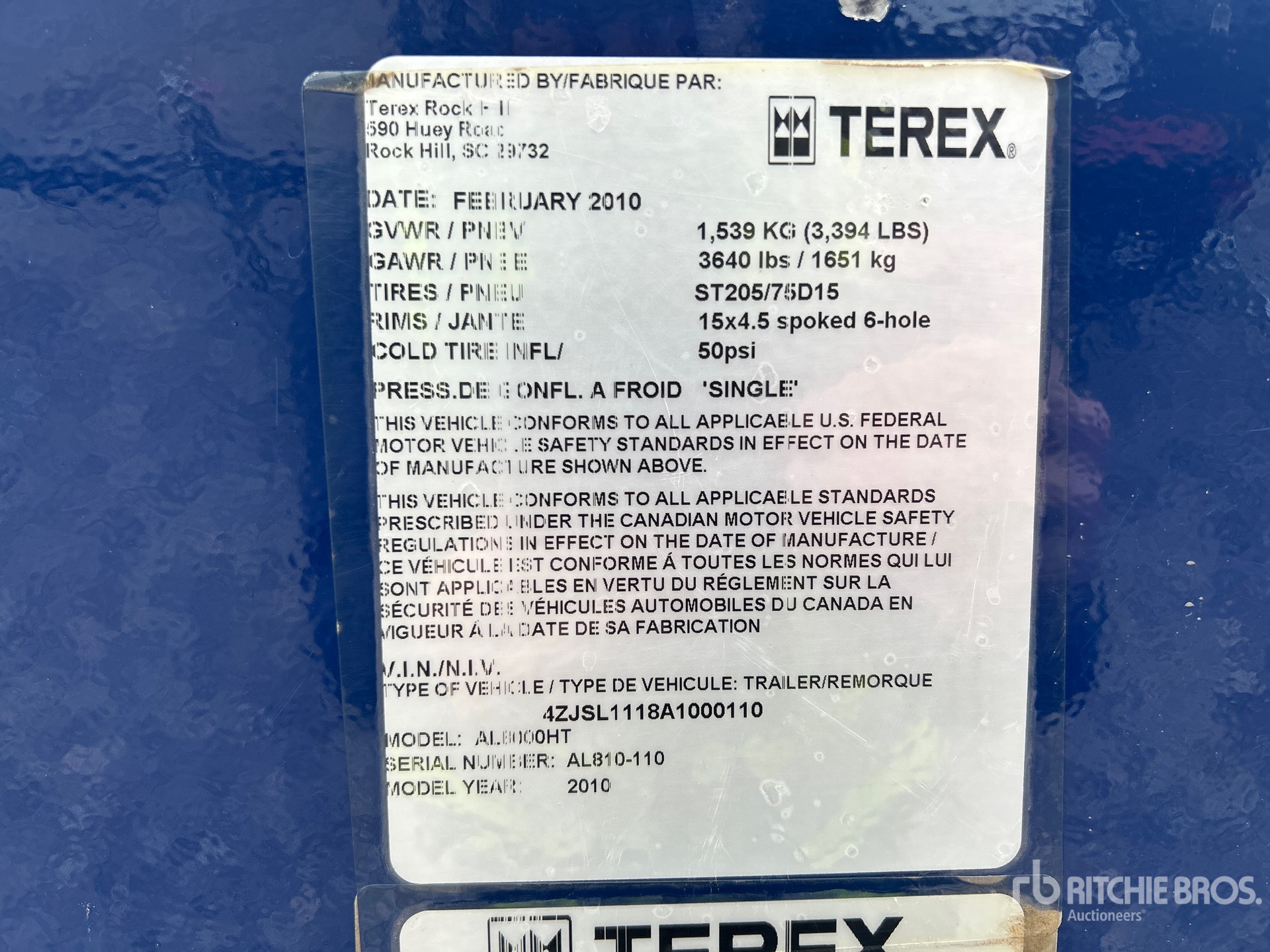 2010 Terex AL8000HT