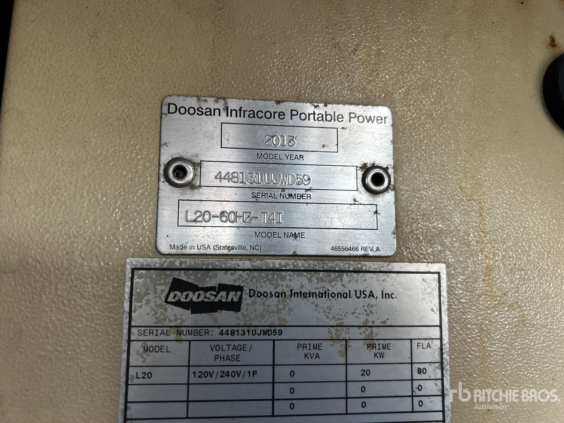 2013 Doosan Portable Power L20